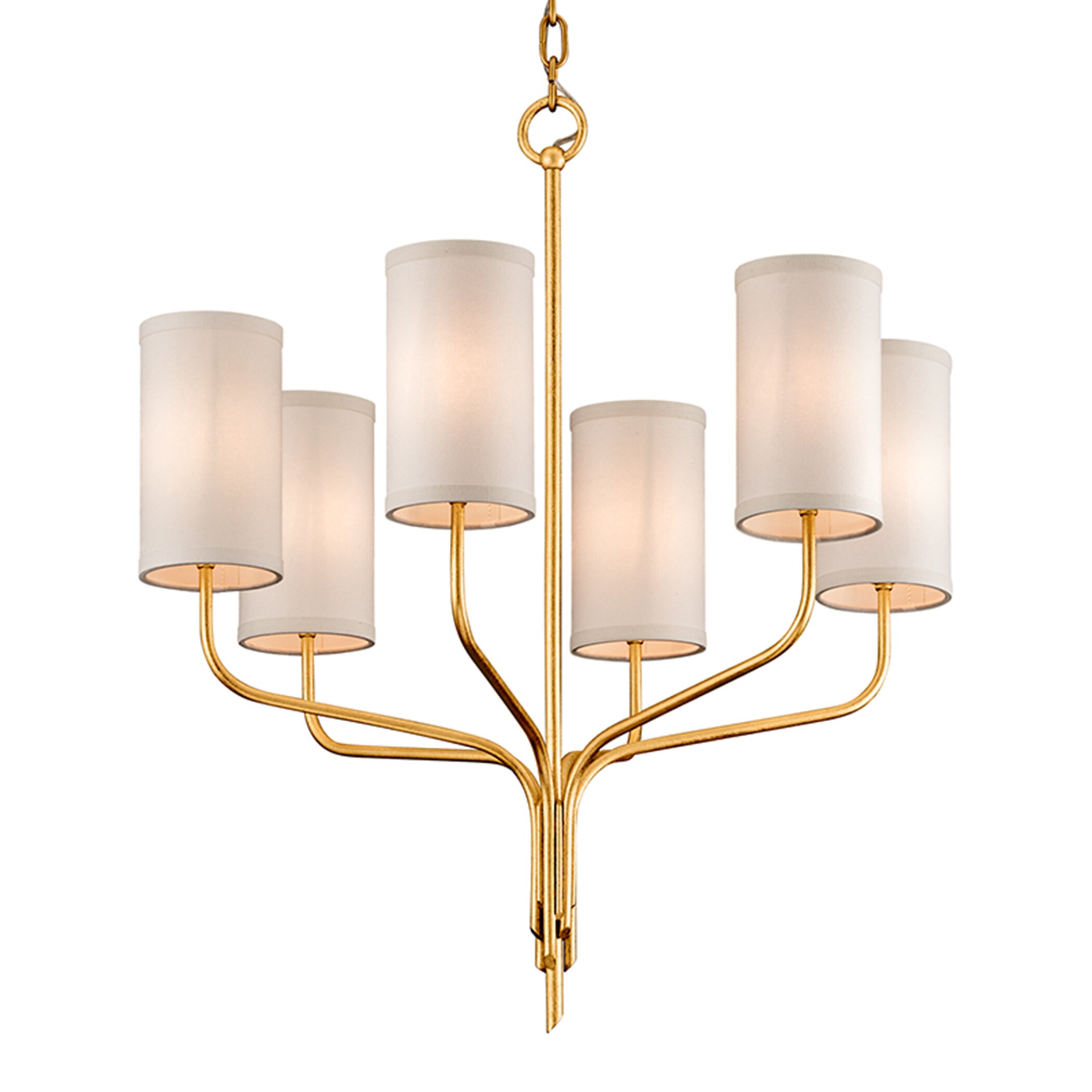 Troy Lighting F6166 Juniper 6-Light Textured Gold Leaf Transitional Dry Rated Chandelier