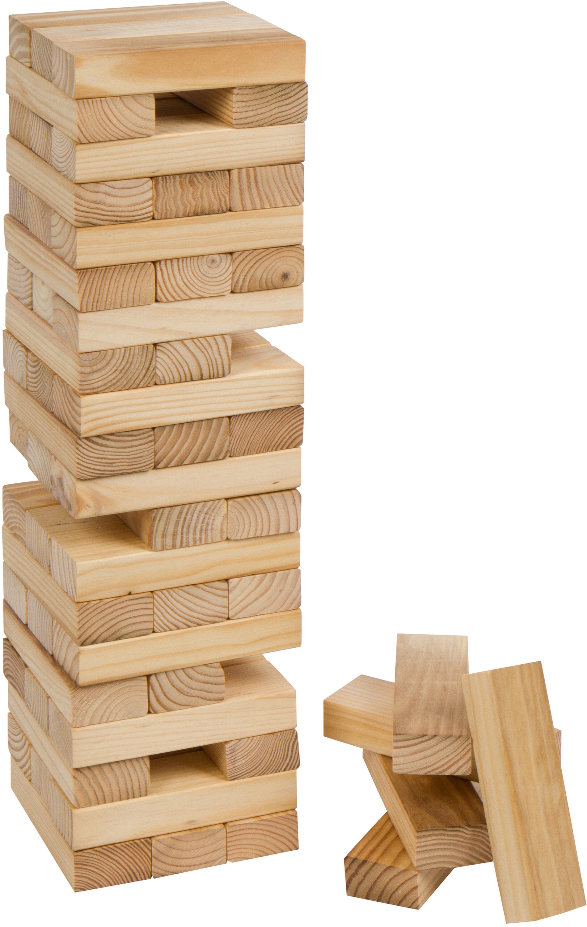 Trademark Innovations Wooden Jenga Stacking Game - Brown, Indoor Party ...