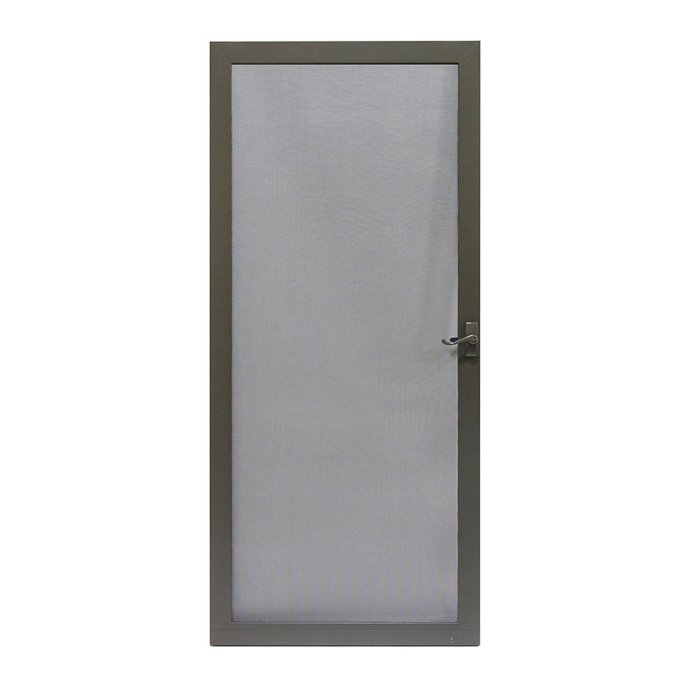LARSON Pembrook 32-in x 81-in Brown Aluminum Hinged Screen Door in the ...
