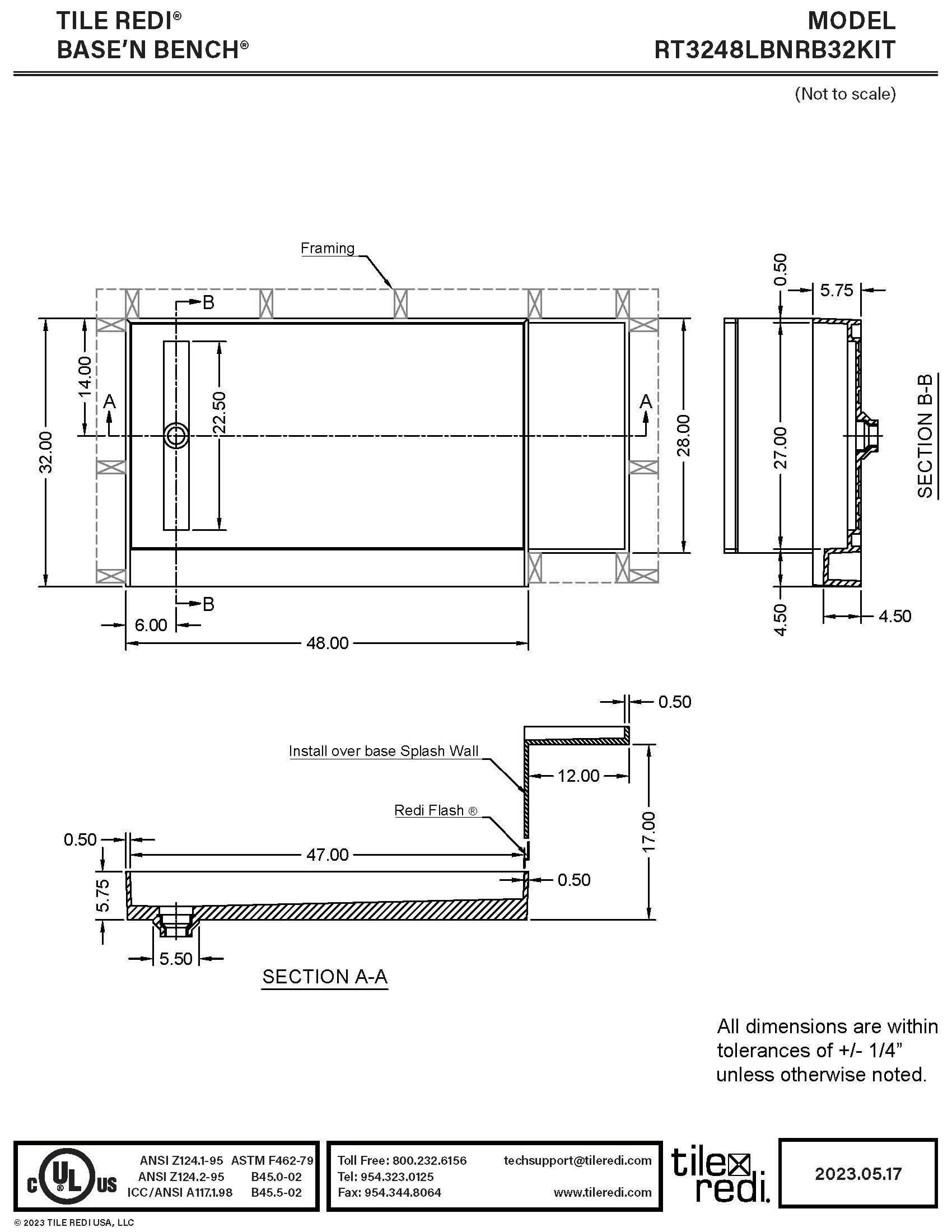Tile Redi RT3248LBNRB32KIT Shower-Floors - View #7