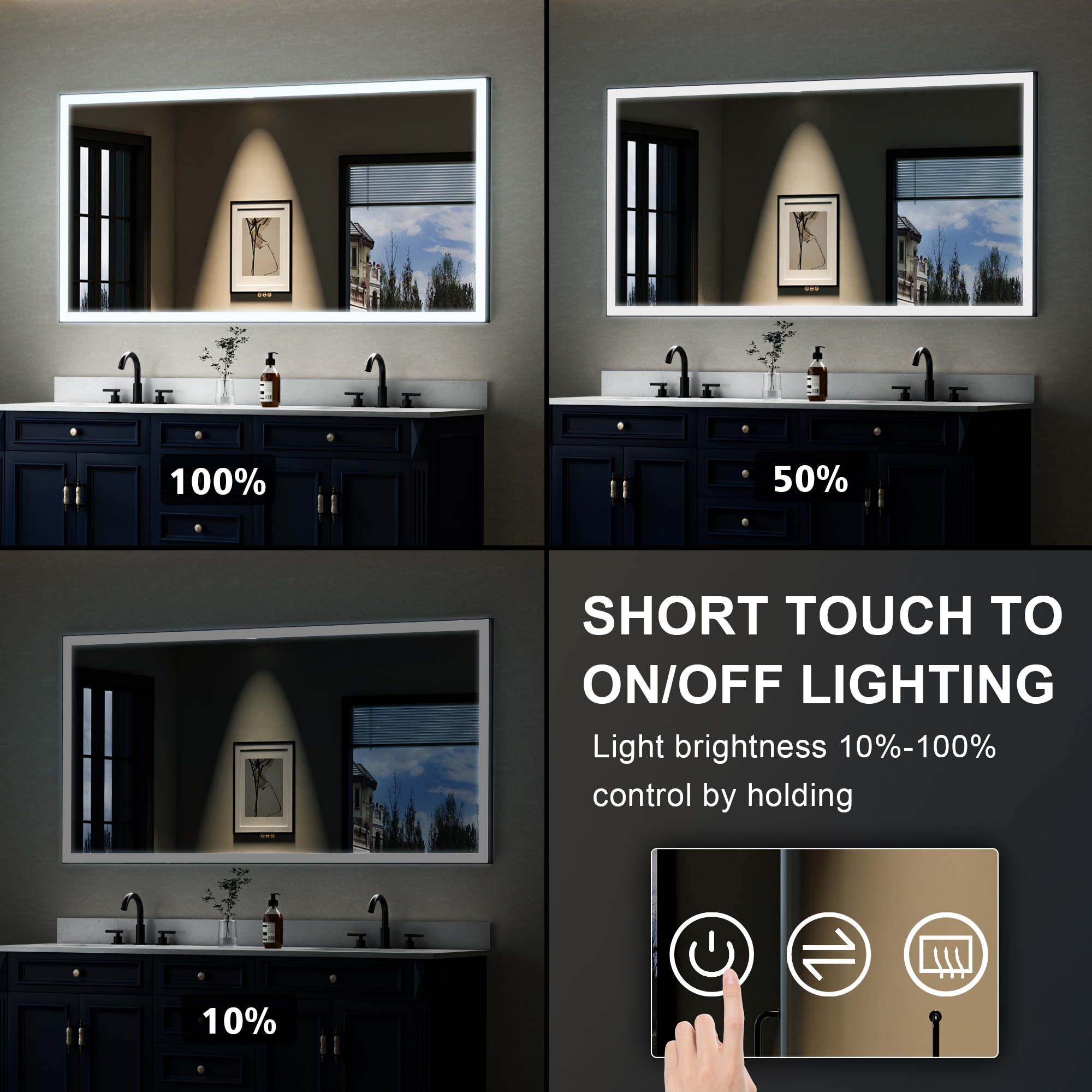 WELLFOR W5FM7236MB Framed-Bath-Mirrors - View #6