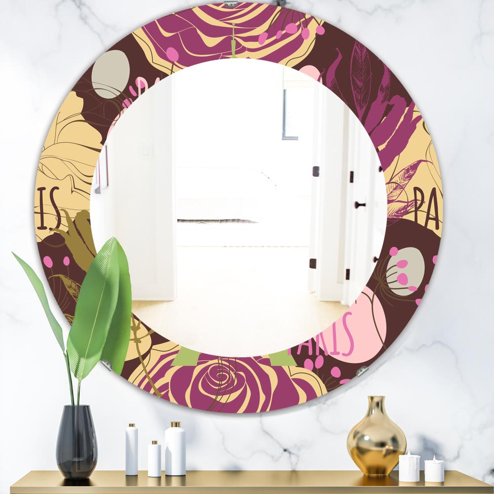 Designart 24-in W x 24-in H Round Yellow Polished Wall Mirror at Lowes.com