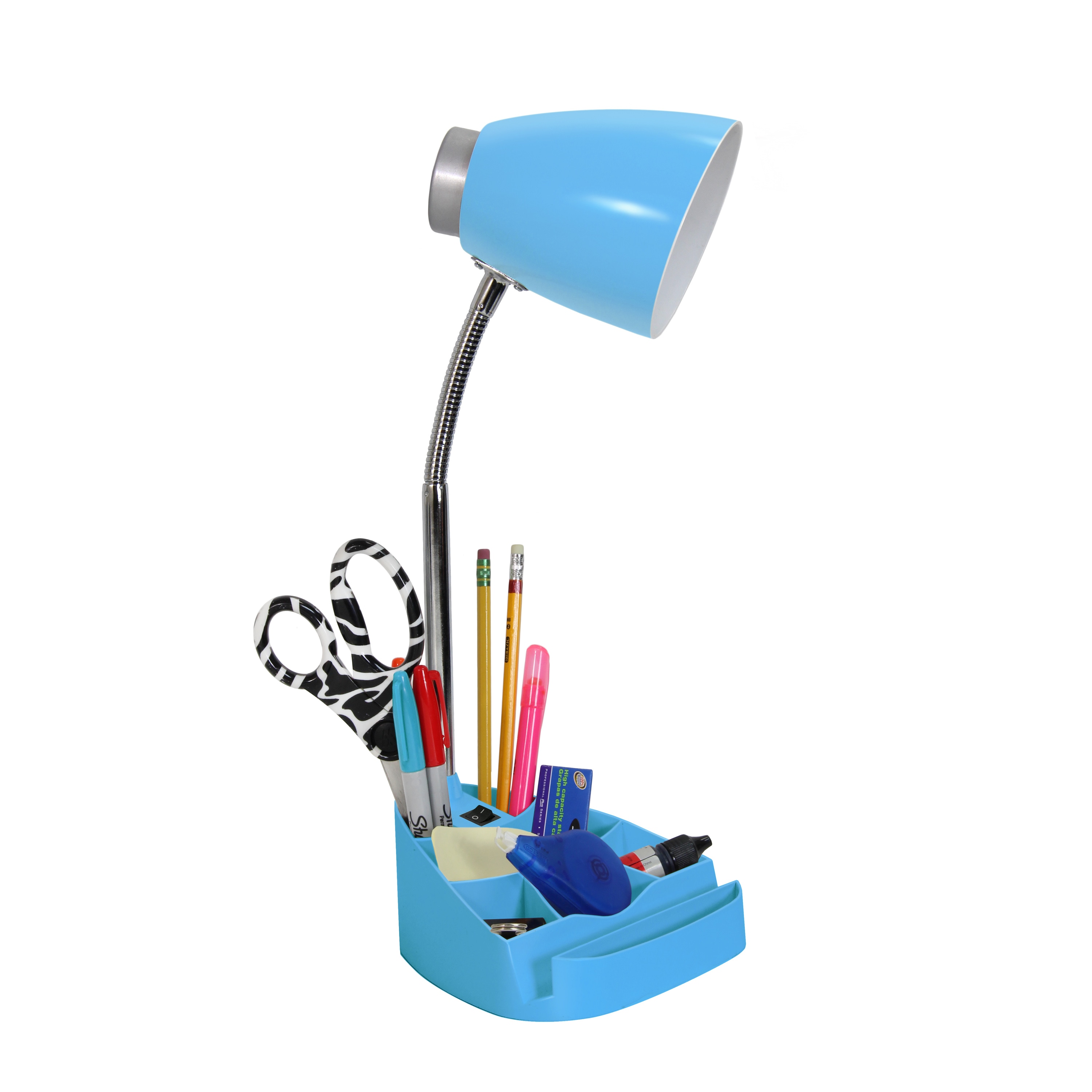 LimeLights 17.25-in Adjustable Blue Swing-arm Desk Lamp with Plastic Shade  in the Desk Lamps department at