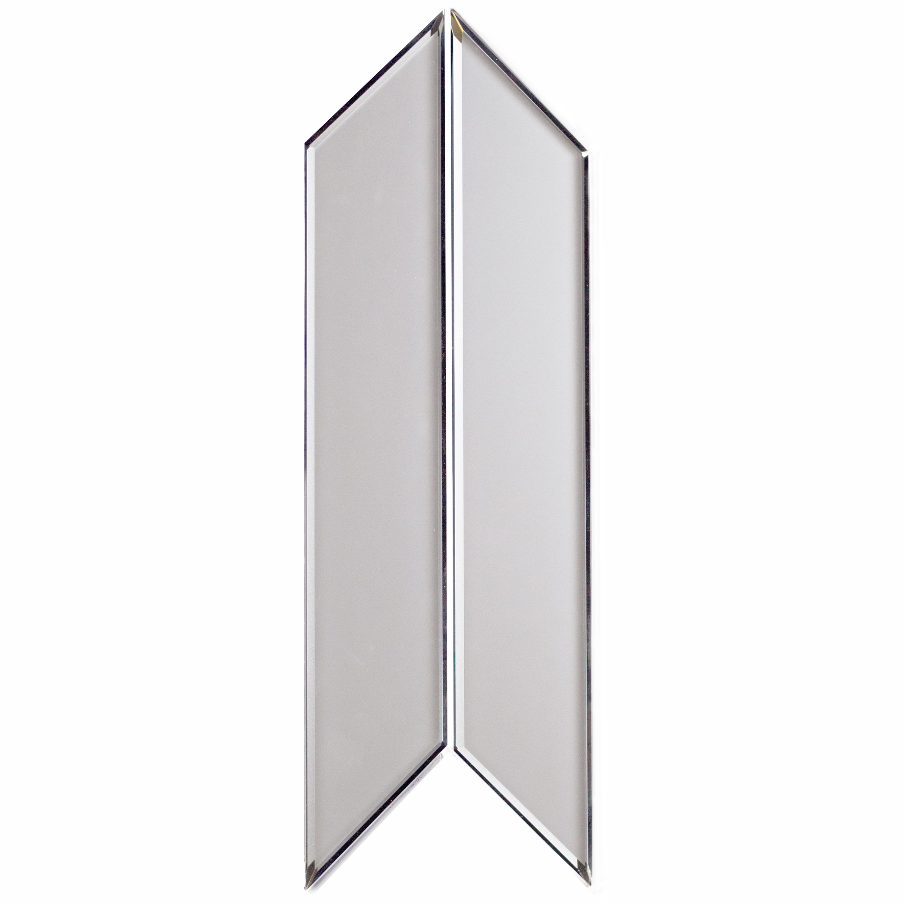 Abolos LWSREMSET-SI-SAMP (Sample) Reflections Silver/Matte and Mirrored 3-in x 12-in Mirrored Glass Thinset Mortar Wall Tile