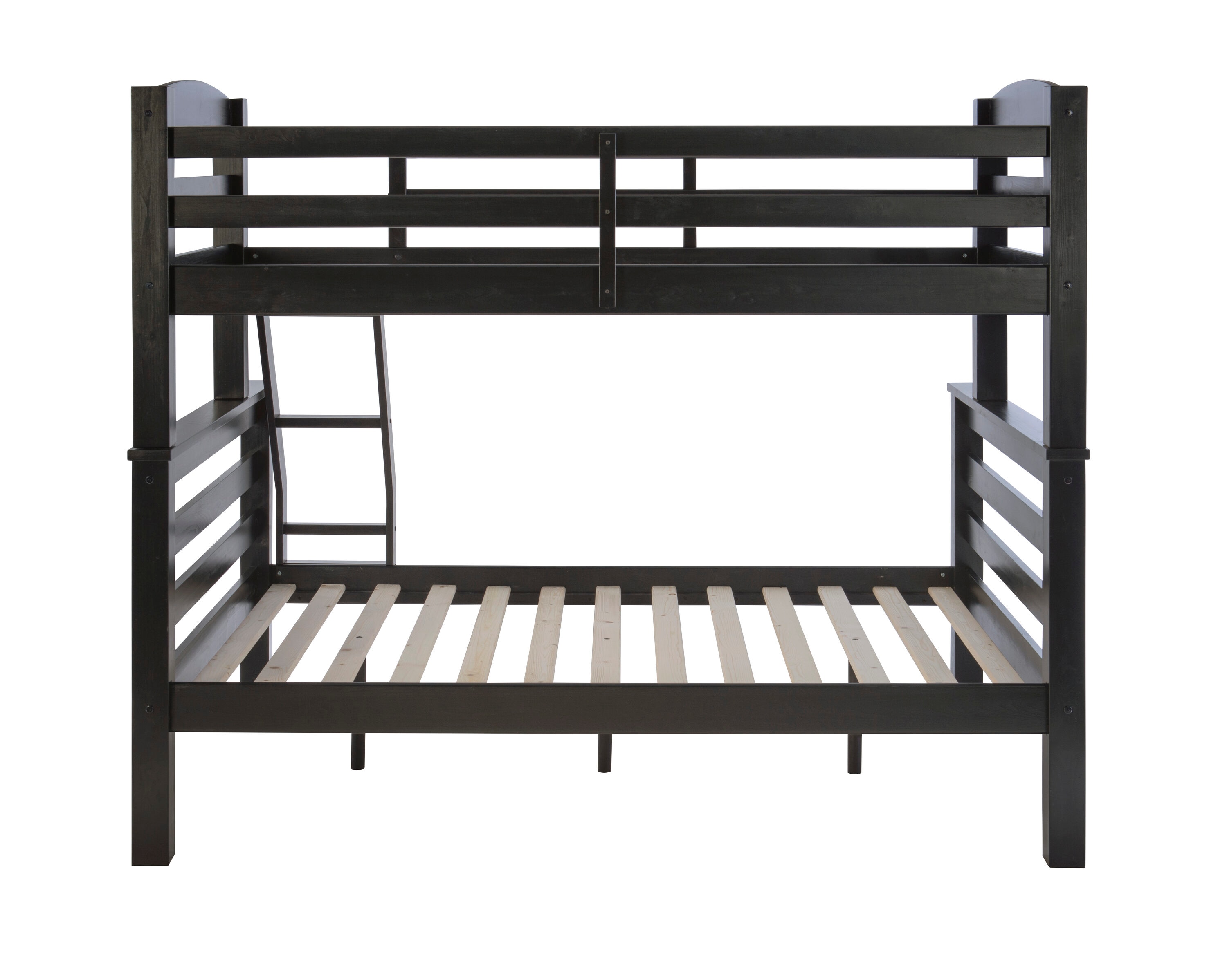 Powell Black Twin Over Full Bunk Bed with Built-in Ladder, Heavy Duty ...