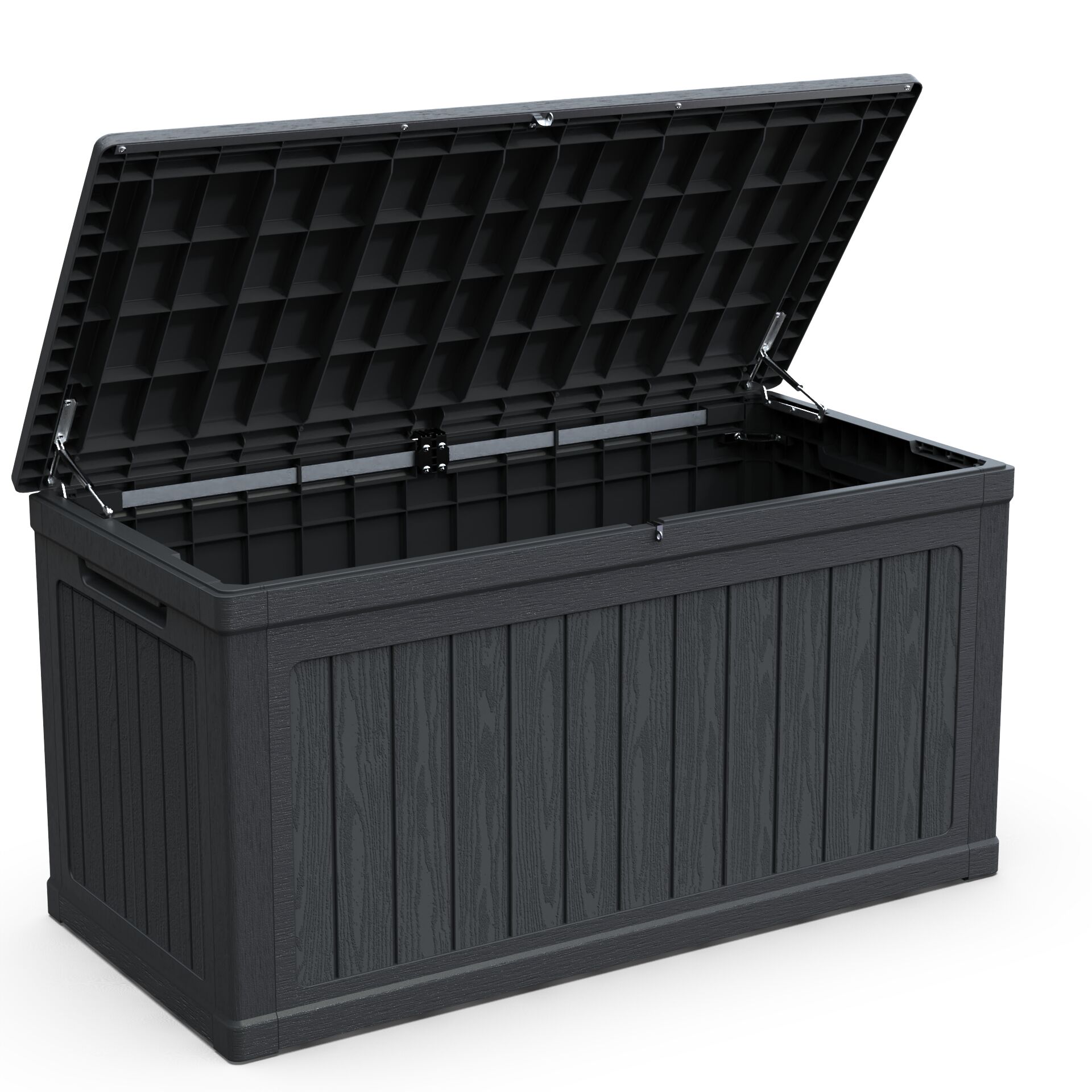 LUXEYARD 230 Gallon Large Outdoor Storage XXL Deck Box for Patio Furniture Outdoor Cushions Garden Tools and Sports Equipment Waterproof Resin Lockable Black