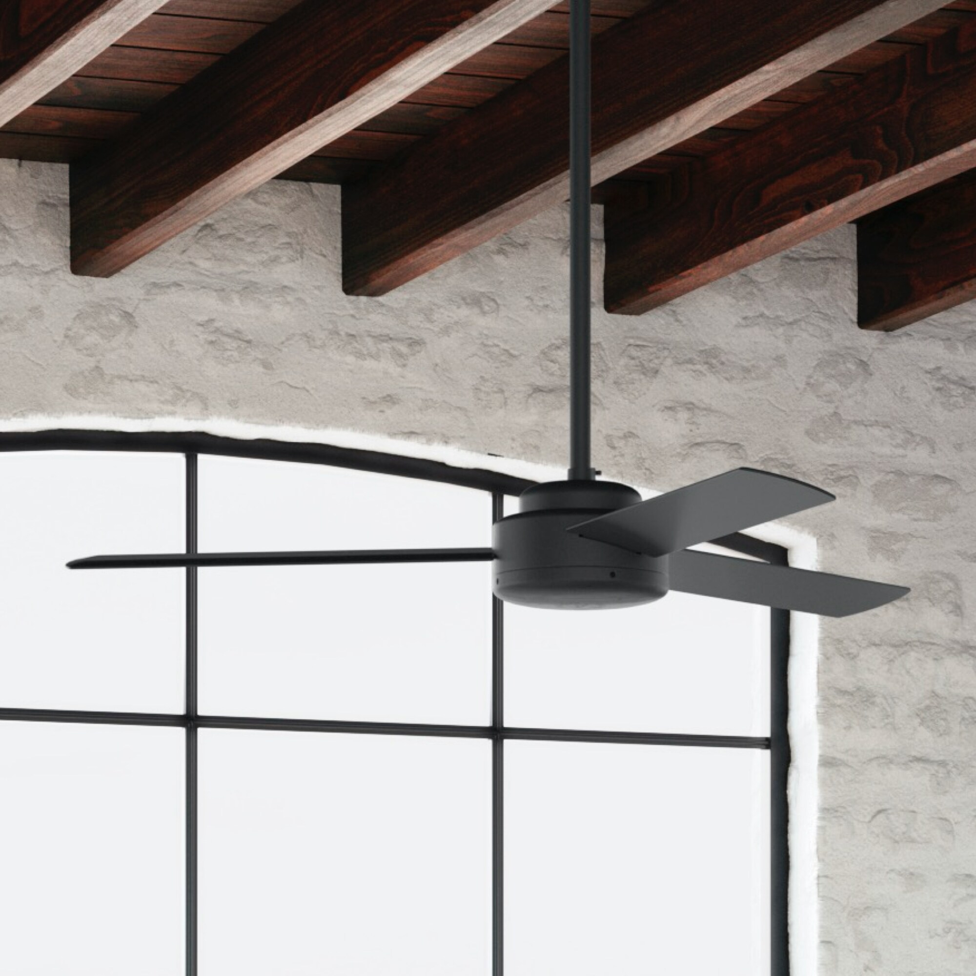 Hunter Presto 52-in Matte Black Indoor Ceiling Fan Wall-mounted 
