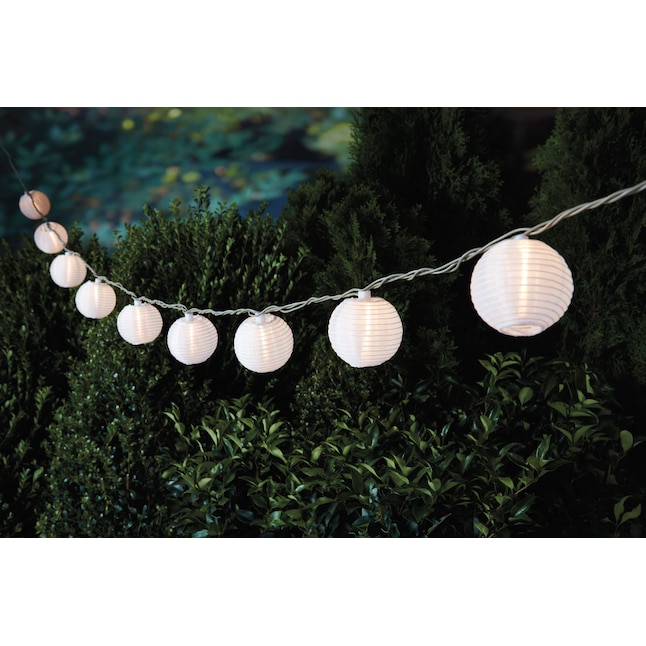 Outdoor Incandescent Mini String Lights, Round Paper Lantern String Lights