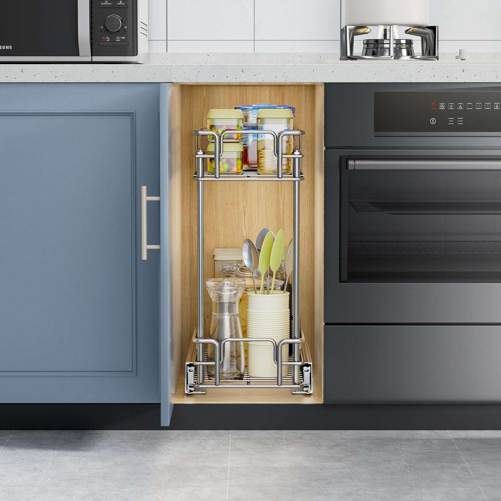 LOVMOR 0922-2TIER-SPICE Pull-Out-Cabinet-Baskets - View #5