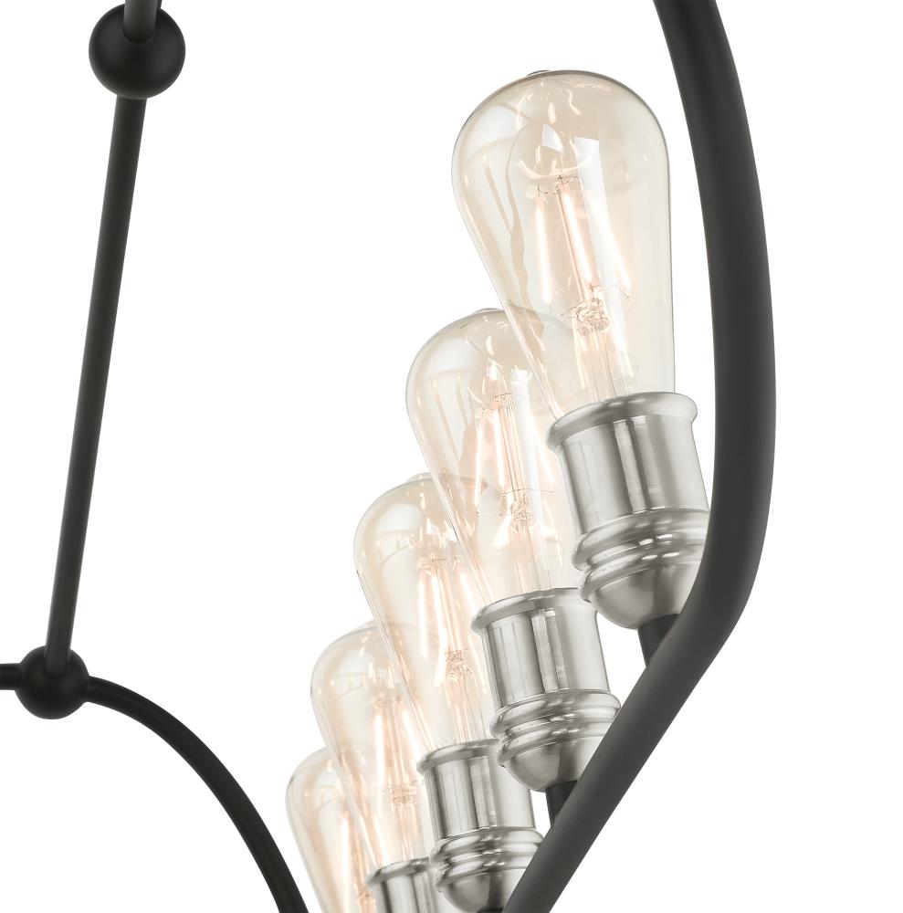 Archer 10-Light Black and Nickel Linear Chandelier