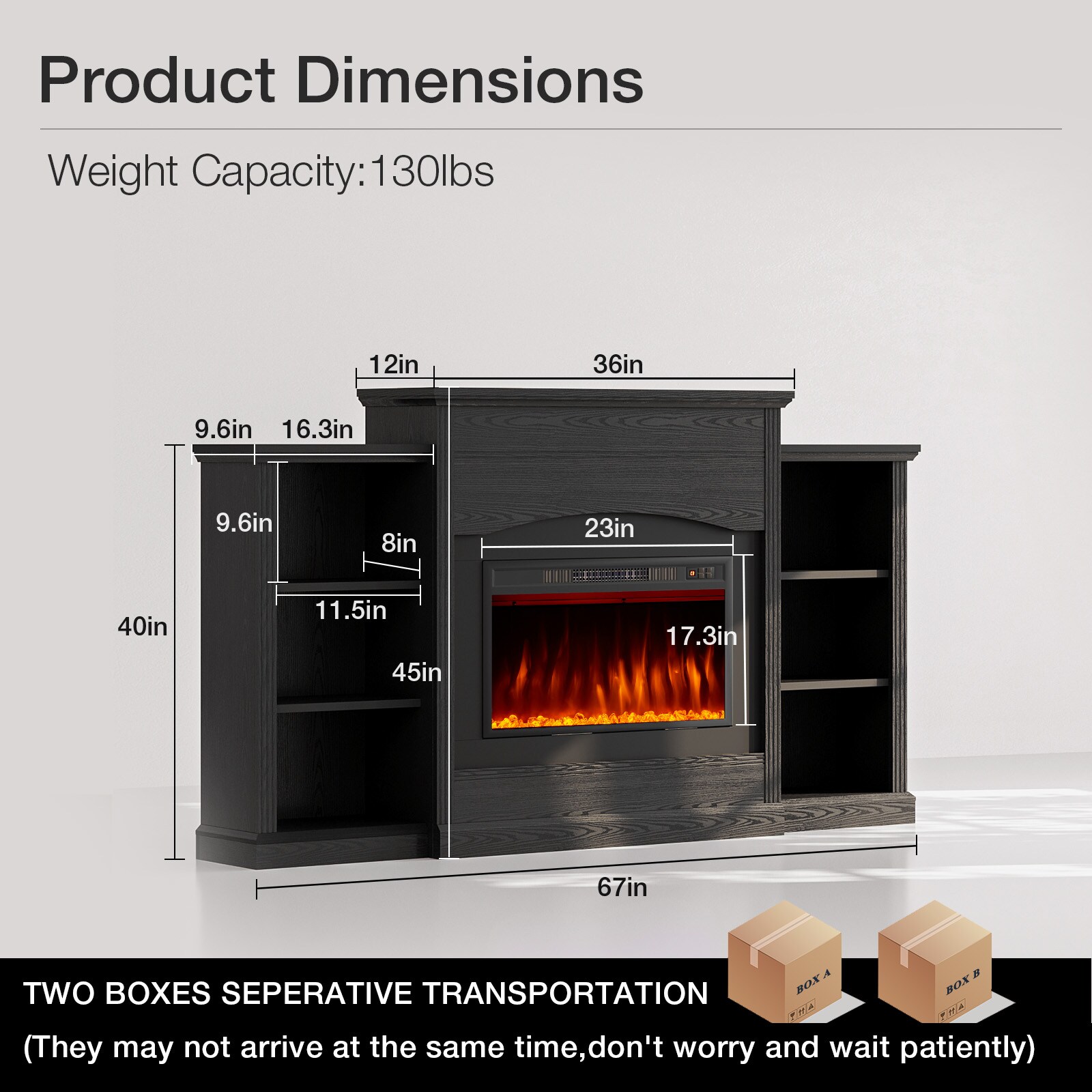 Bapipro TE01A318B Electric-Fireplaces - View #3