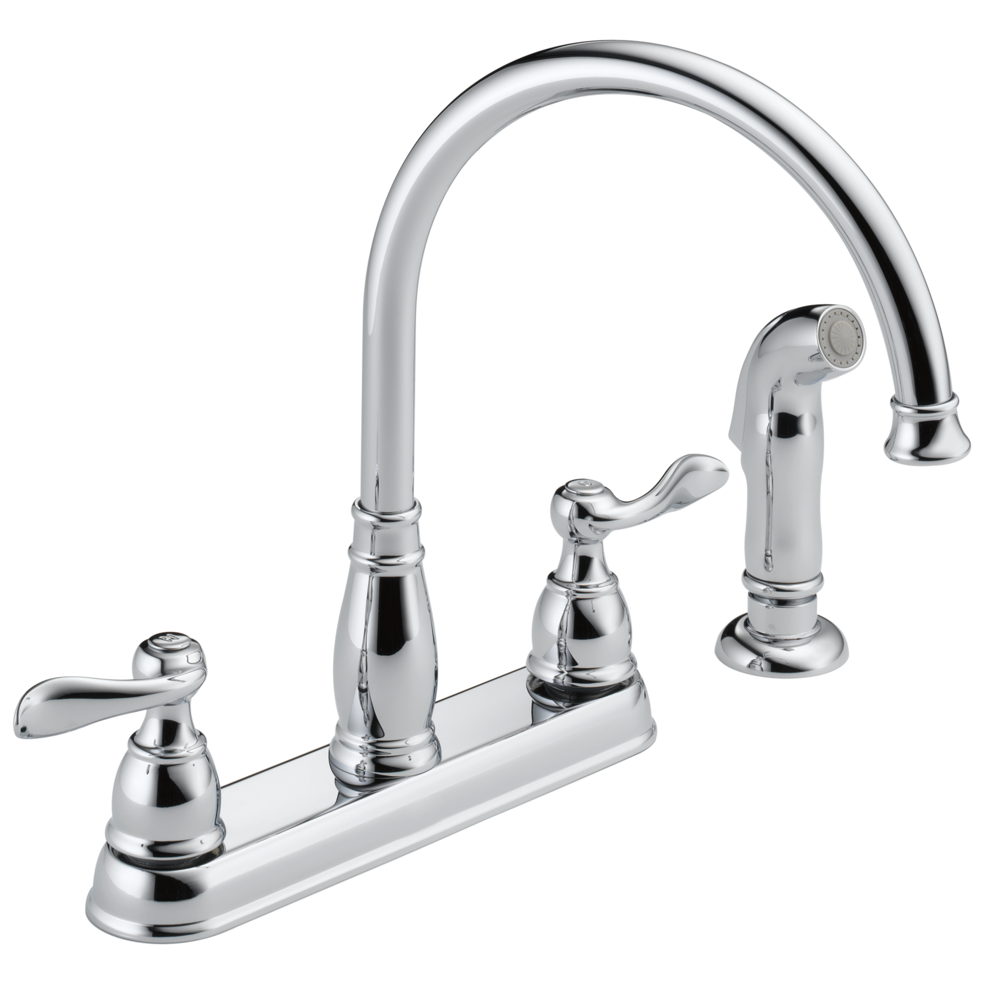 Delta 21996LF Windemere Chrome Single Handle Deck-mount Kitchen Faucet ( Deck Plate Included ) ( Side Sprayer Included )