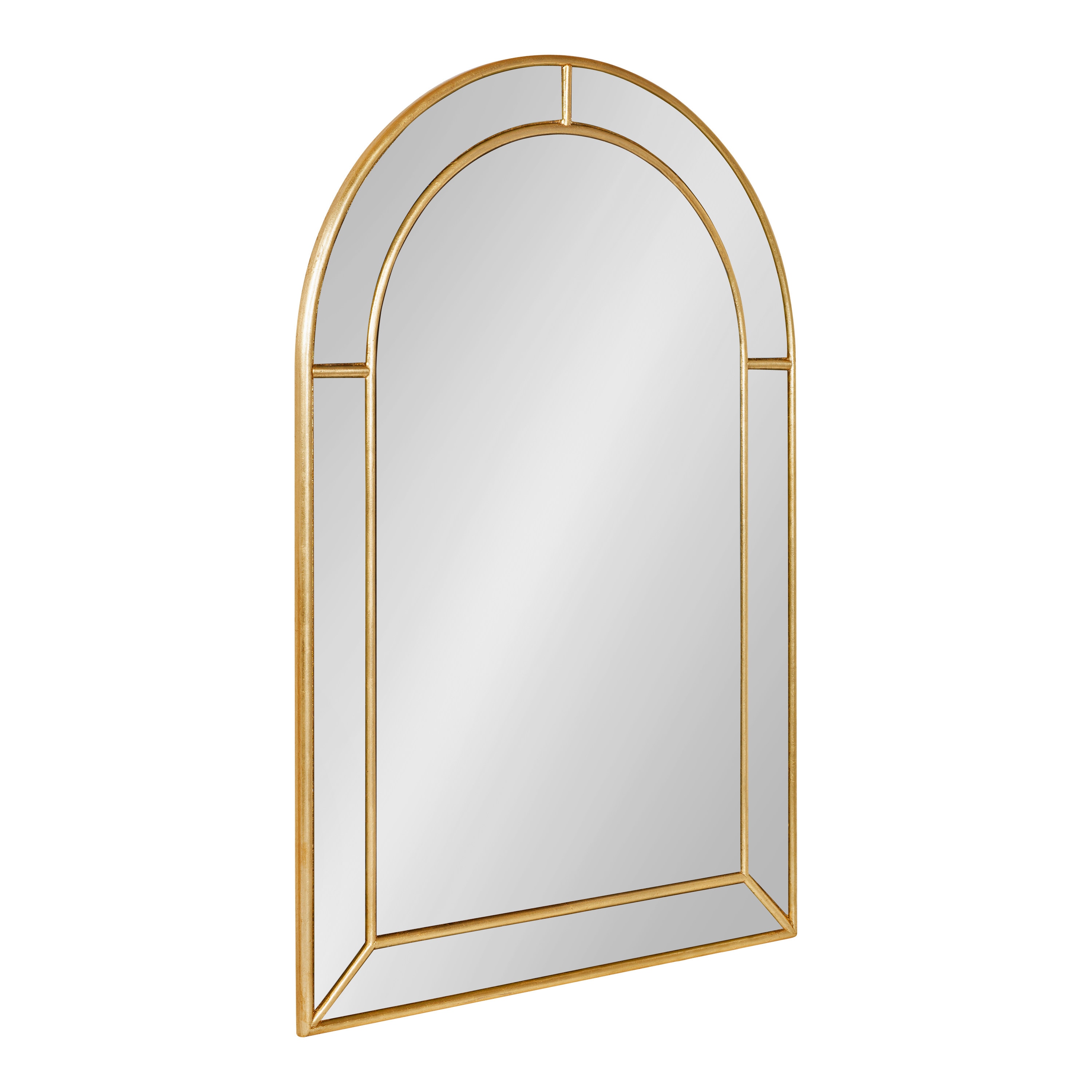 Kate and Laurel 220504 Fairbrook 20.0-in W x 30-in H Arch Gold Framed Wall Mirror