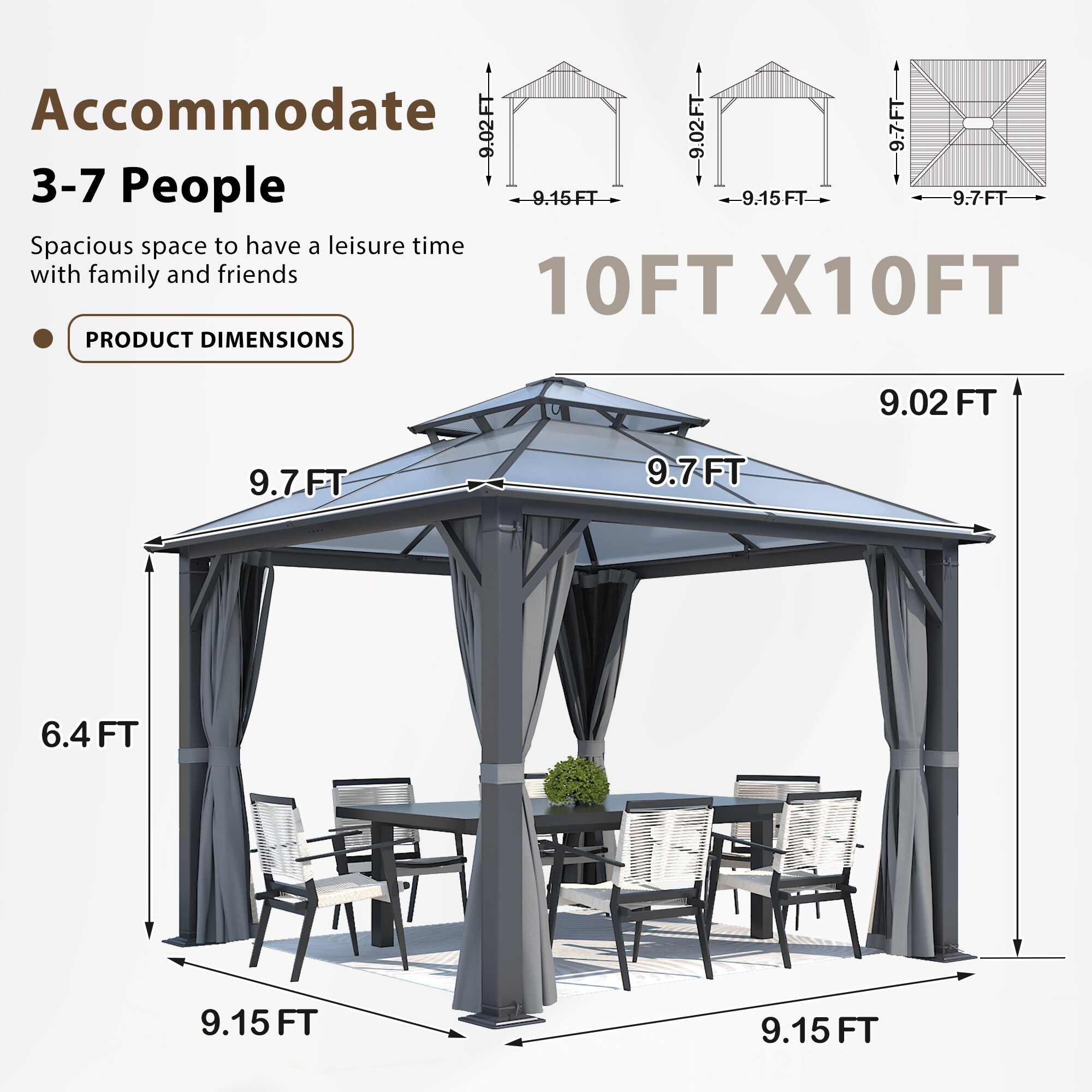 Coveronics LW-BPYSS24-G033 Wood-Resin-Gazebos - View #5