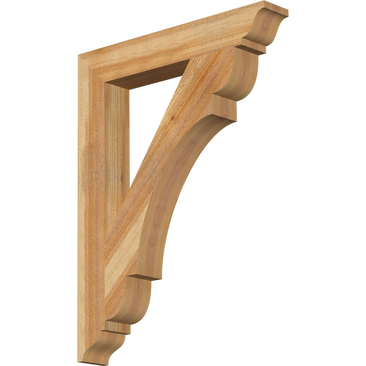 Ekena Millwork BKT04X26X34OLY01RWR Olympic traditional rough sawn 4-in x 26-in x 34-in Western red cedar Brown Wood Standard bracket