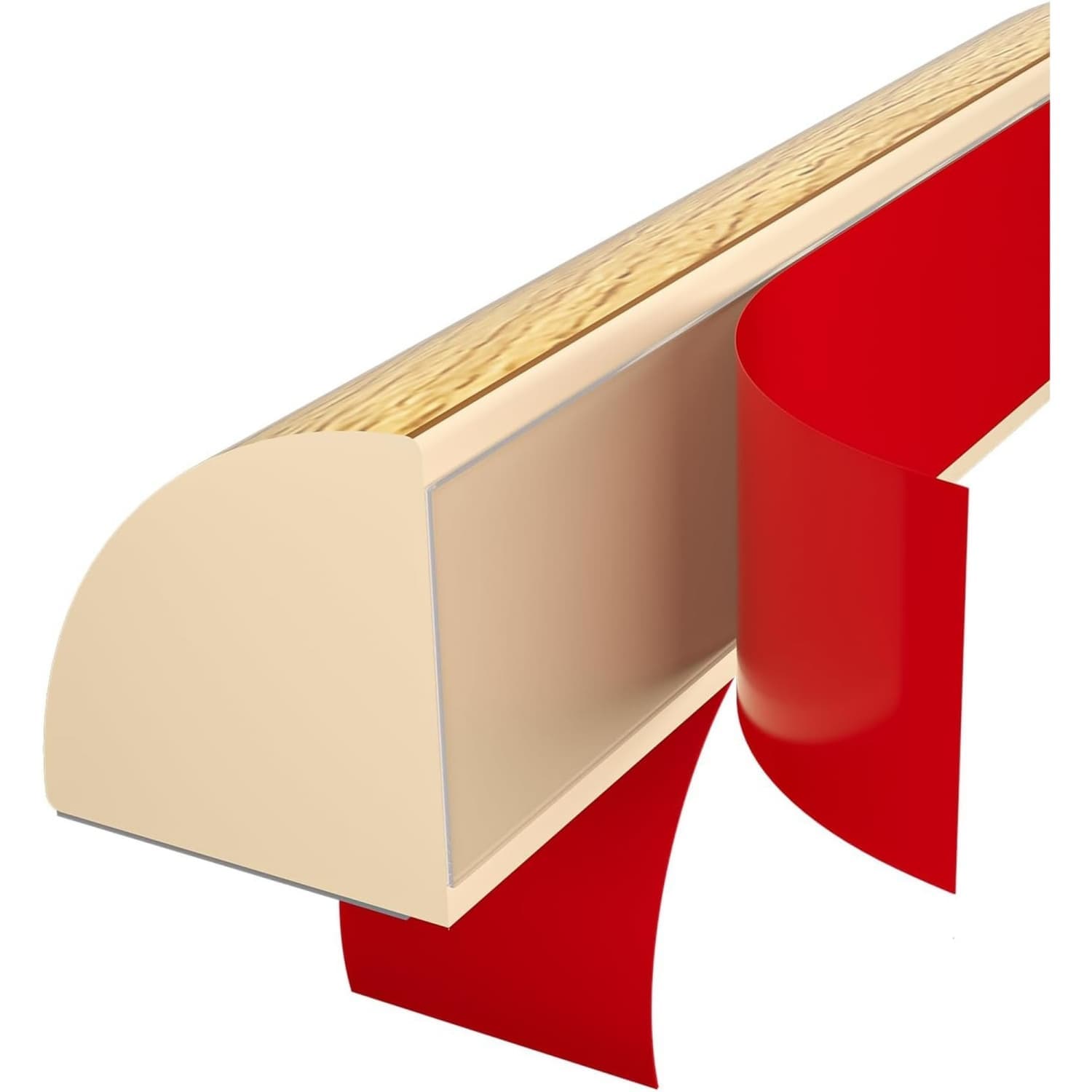 OGETFUUR 78in L 0.5in W 0.5in H Flexible Quarter Round Wood Grain Peel and Stick Rubber Trim Molding #L5MMA512BMT10