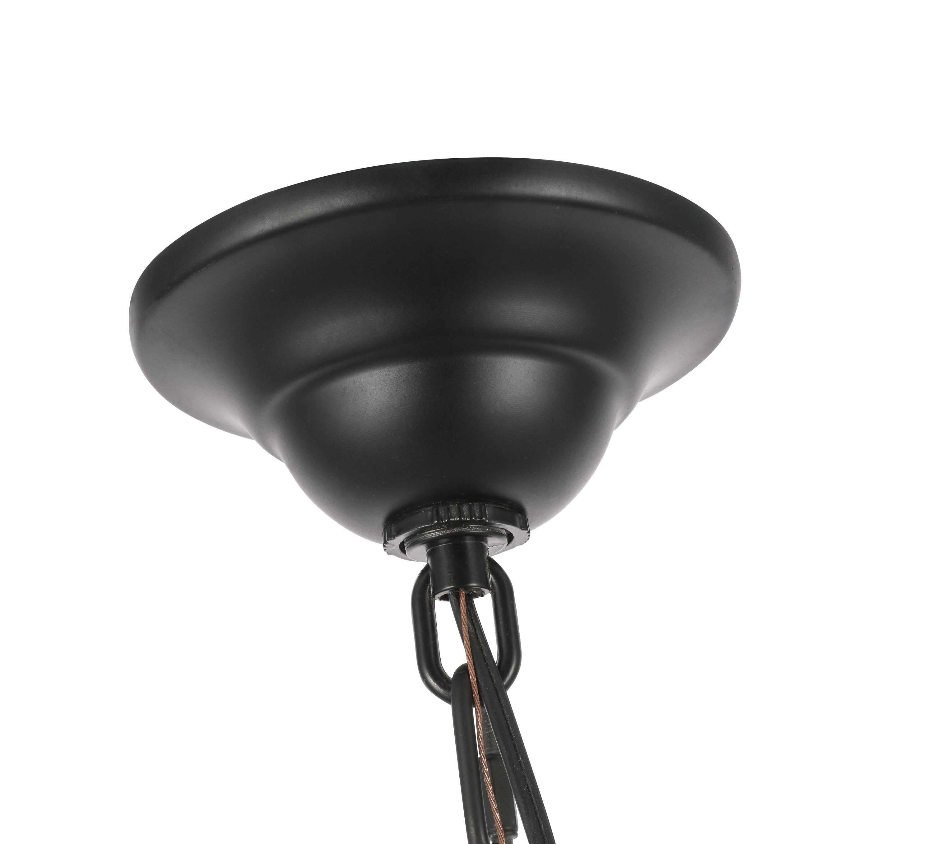 Elegant Maine 6-Light Black Metal Circular Chandelier