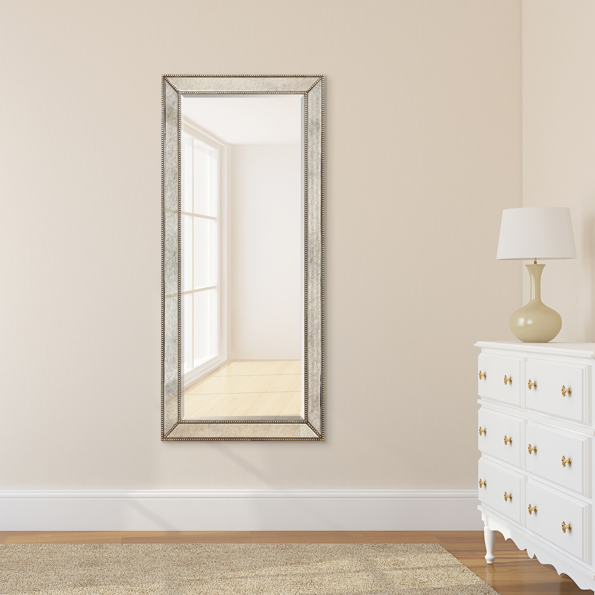 Empire Art Direct Wall Mirror 24-in W x 54-in H Clear Beveled Wall ...