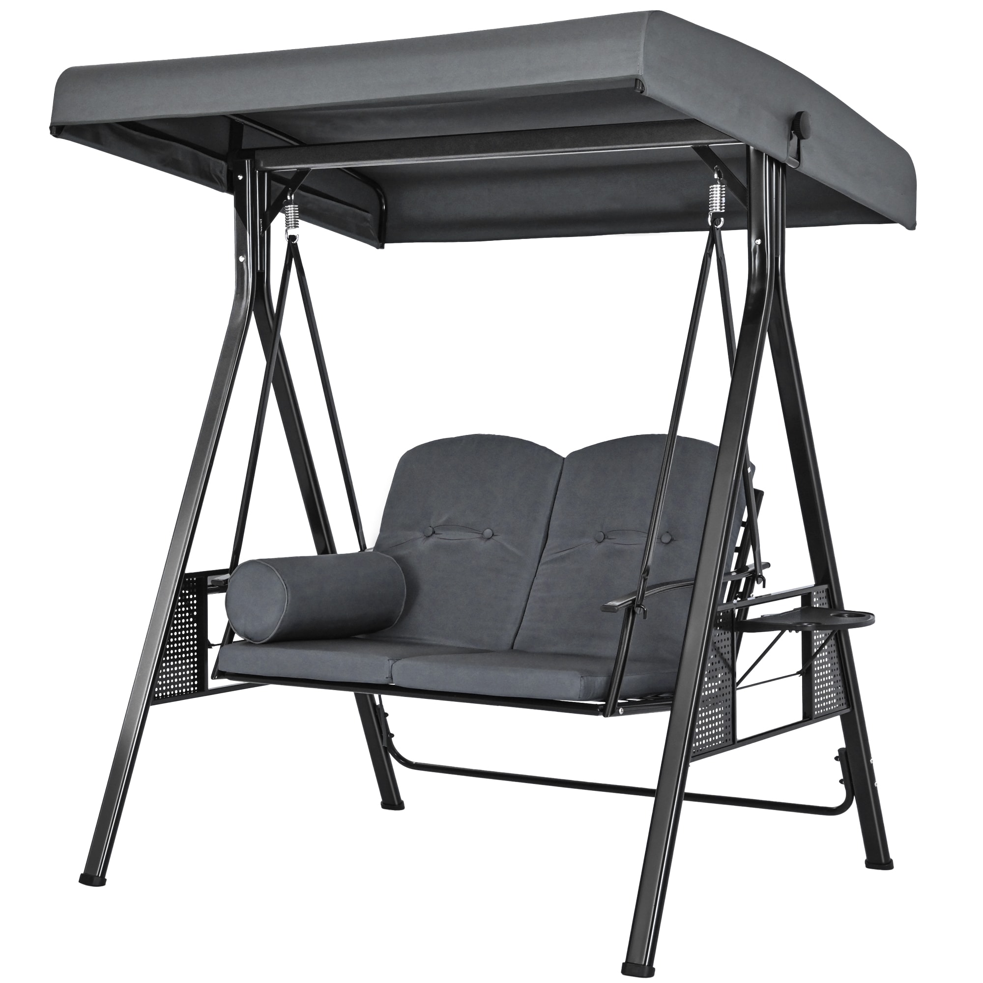  QQY-HH2-WL1 2-Person Patio Swing 2 -person Gray Iron Outdoor Swing