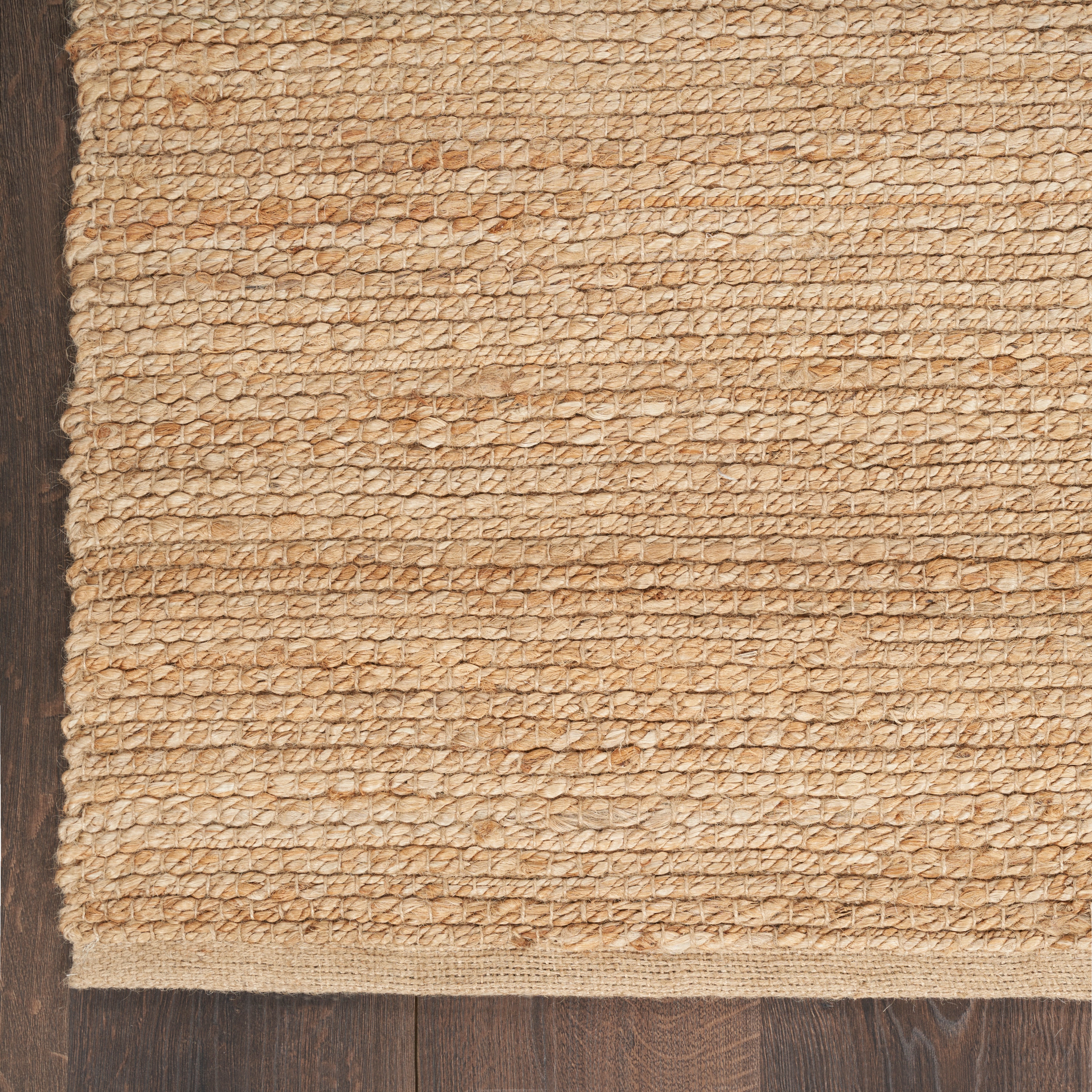 Nourison Natural Jute 5 X 7 (ft) Jute Natural Indoor Solid Farmhouse ...