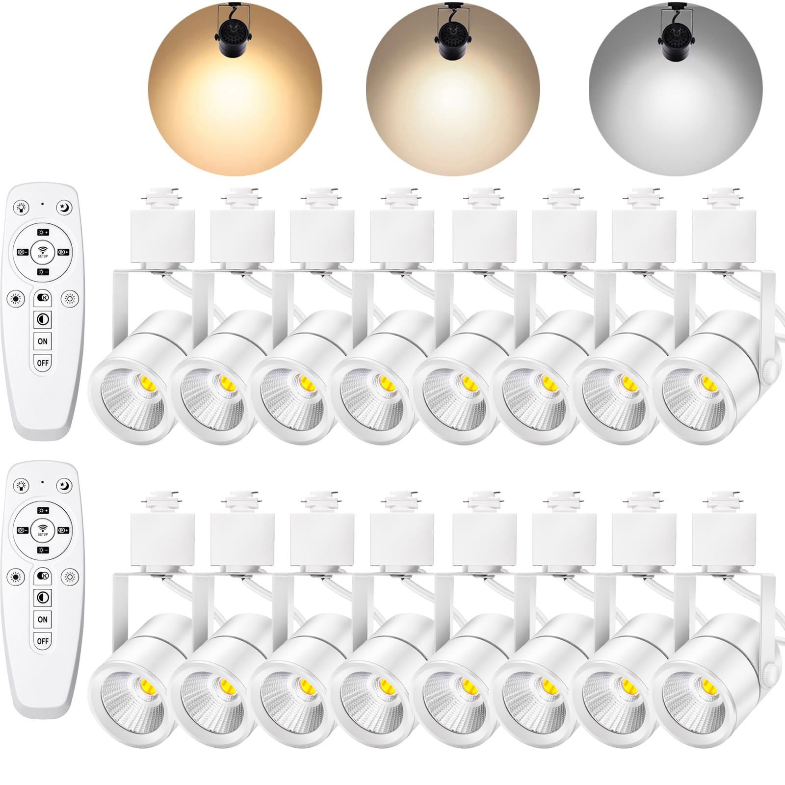 AOIZGMY  White Track Lighting Heads H Type LED Dimmable Rail Ceiling Spotlight Fixtures 2700K to 6500K Stepless Dimming Flicker Free CRI90 Plus