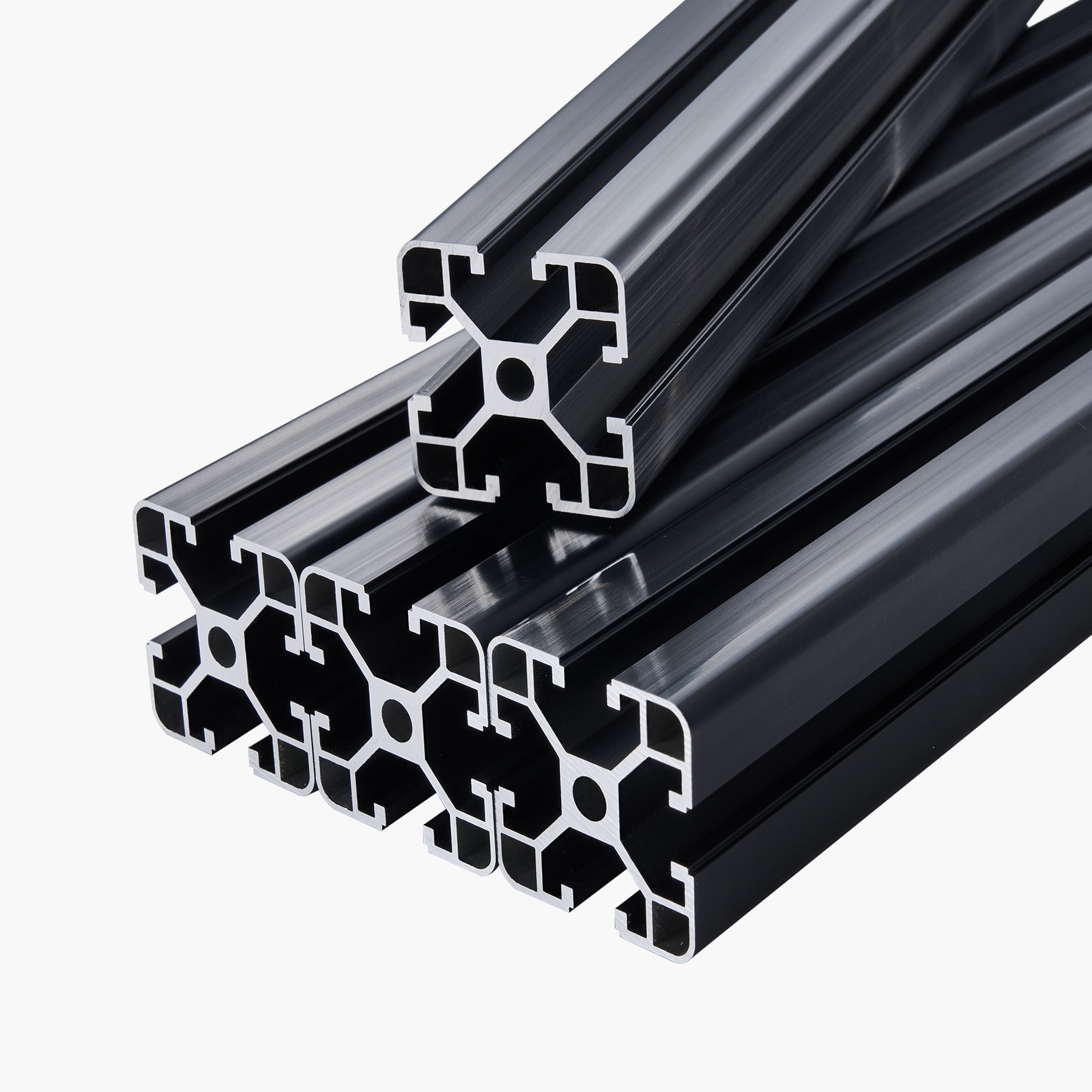 Mecale 23.6-in 4040 Aluminum Extrusion T-Slot Linear Rail 4 Pack 6063-T5 Anodized Profile Black