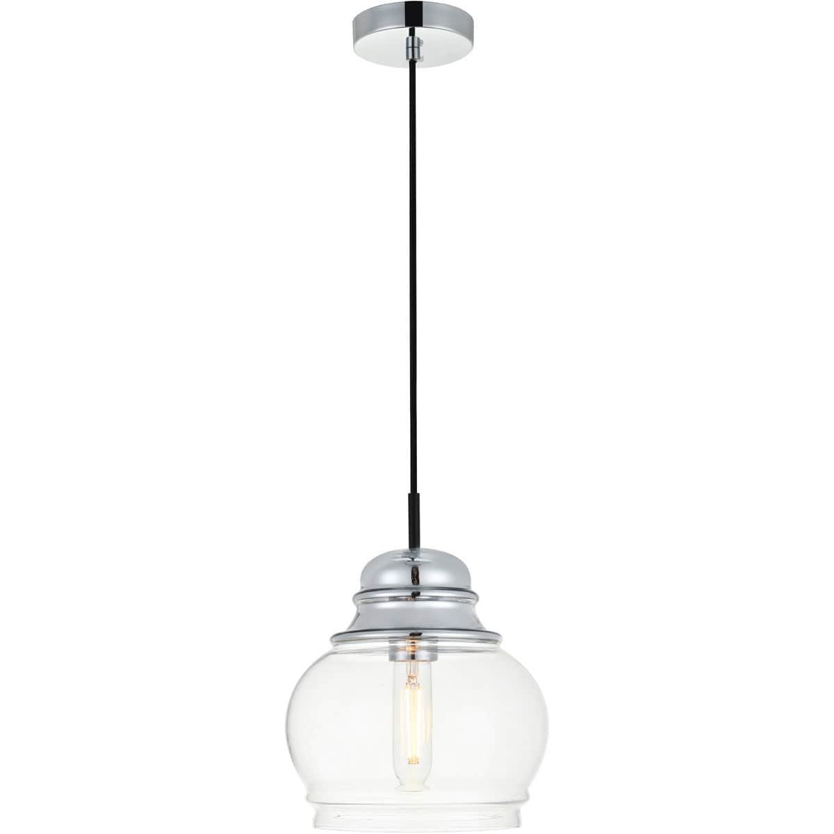 Elegant Lighting 1407926 Living District LD2252C Kenna 1 Light 8 inch Chrome Pendant Ceiling Light