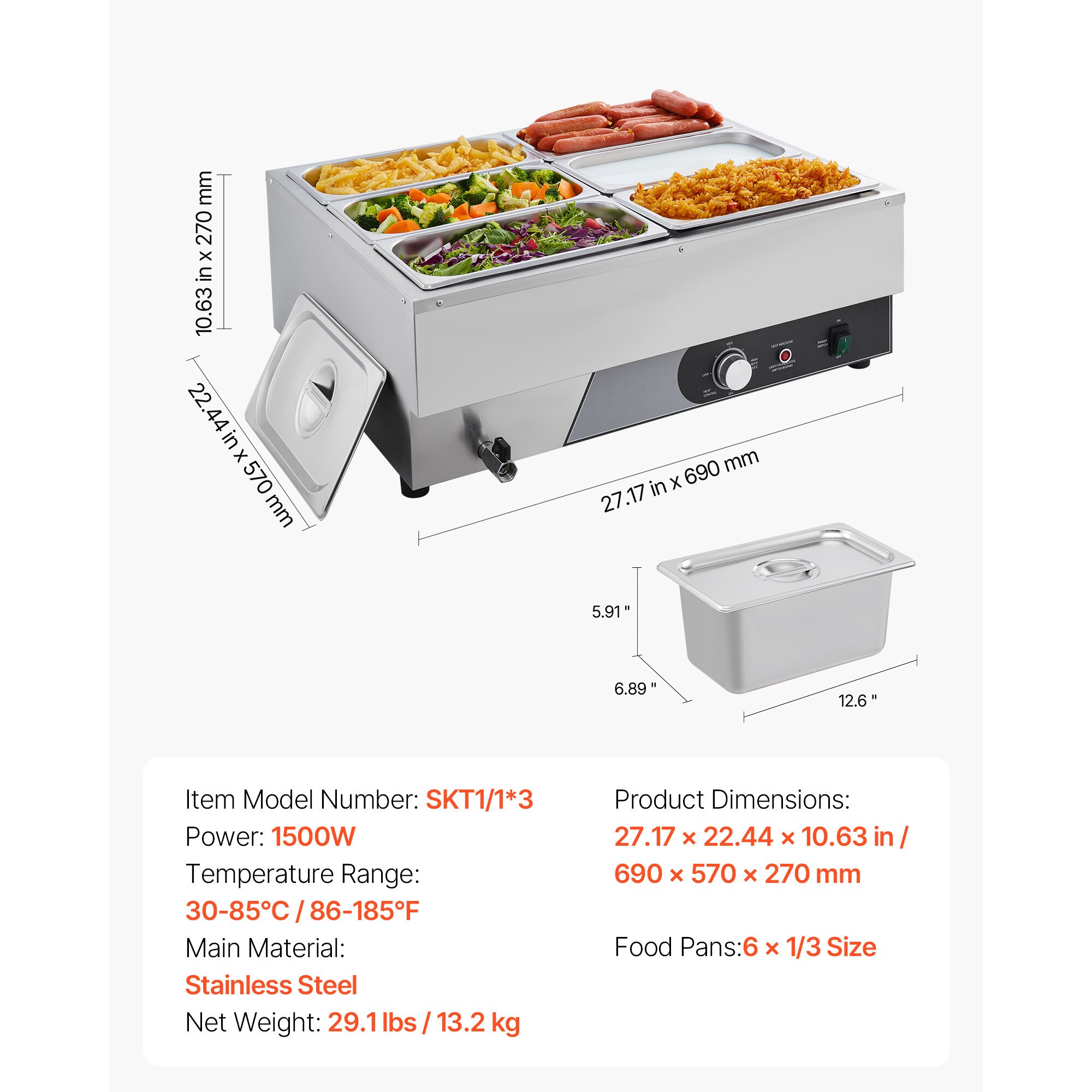 VEVOR SCSYSPBWQ61314898V1 Buffet-Servers - View #7