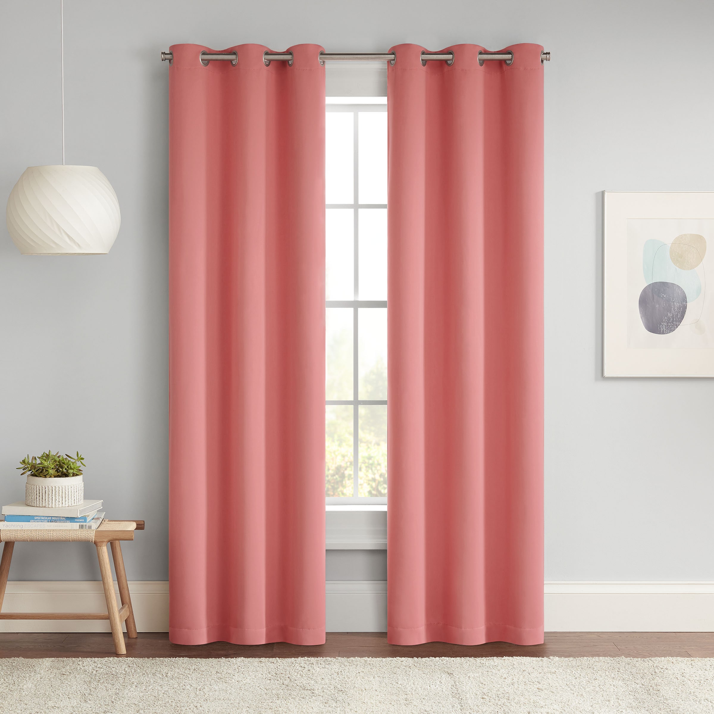 Eclipse 25116801492 84-Inches Coral Blackout Grommet Single curtain panel