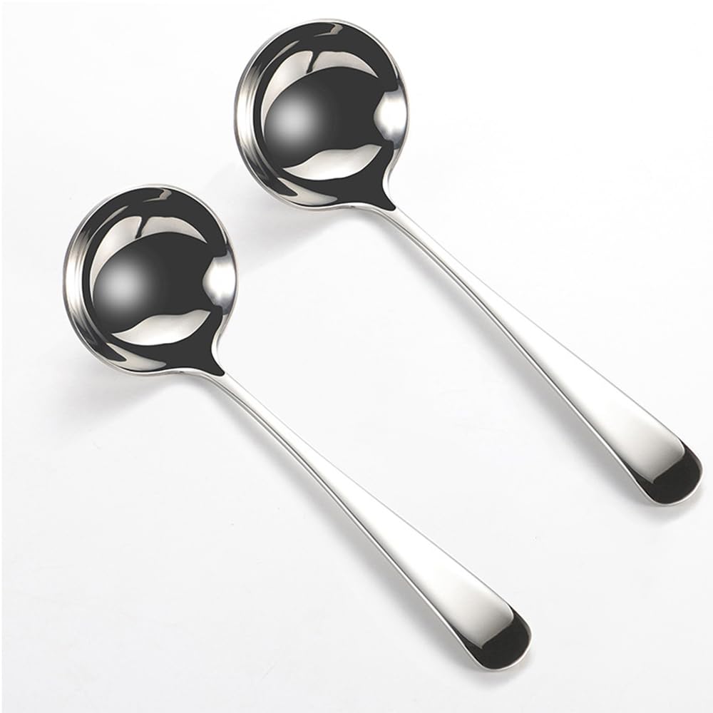 Aoibox  2 Piece Silver 304 Stainless Steel Small Soup and Gravy Serving Ladle Set 7 8 Inch Polished