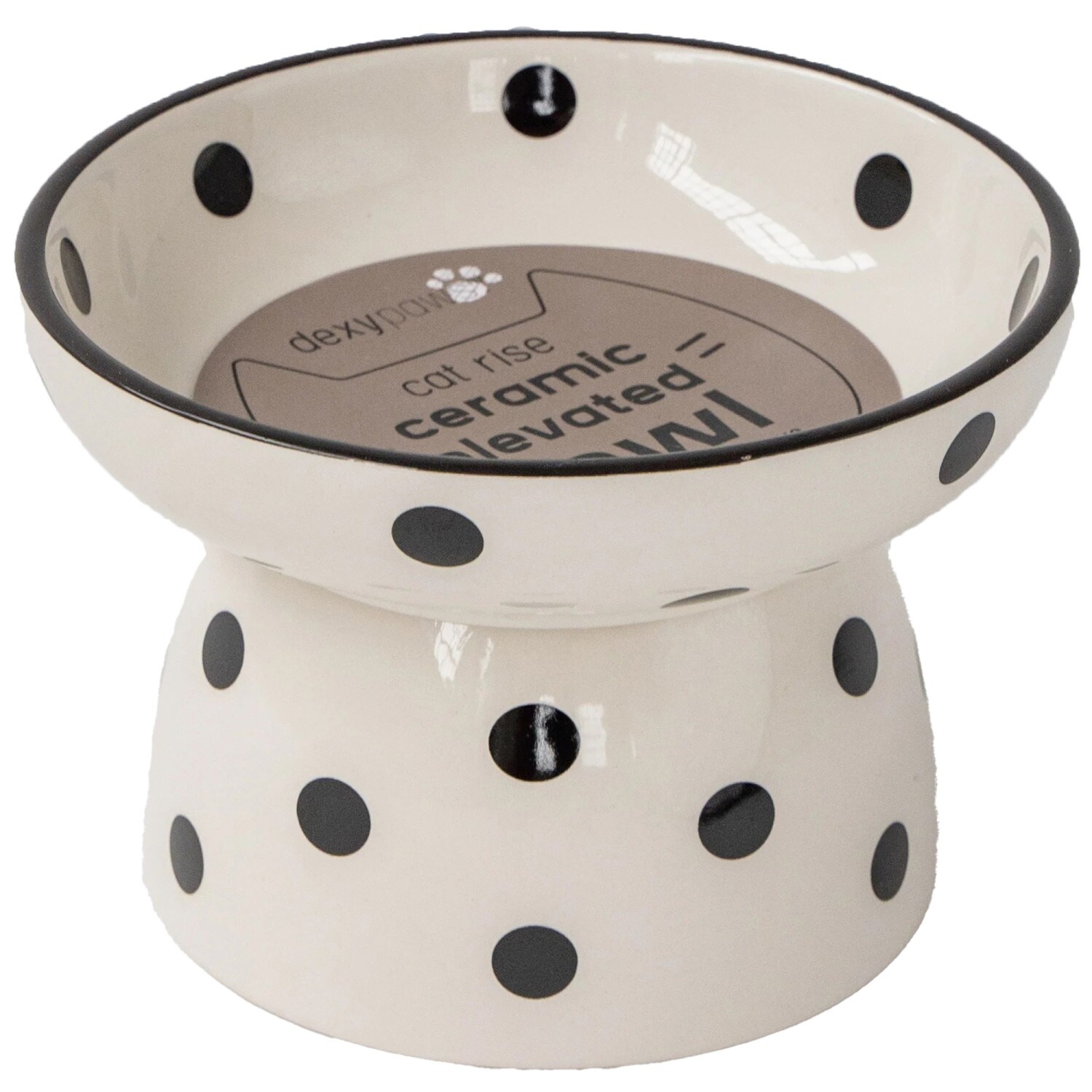 Dexypaws Elevated Ceramic Cat Bowl 8.7-oz Ceramic Cat Food/Water bowl 1 Bowls