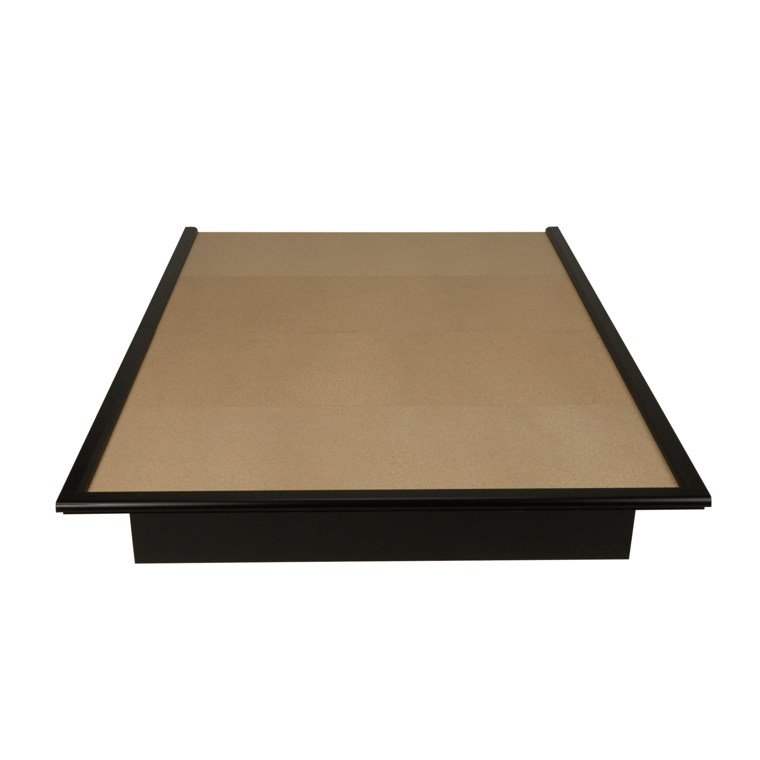Contemporary Pure Black Full Platform Bed with Discreet Storage