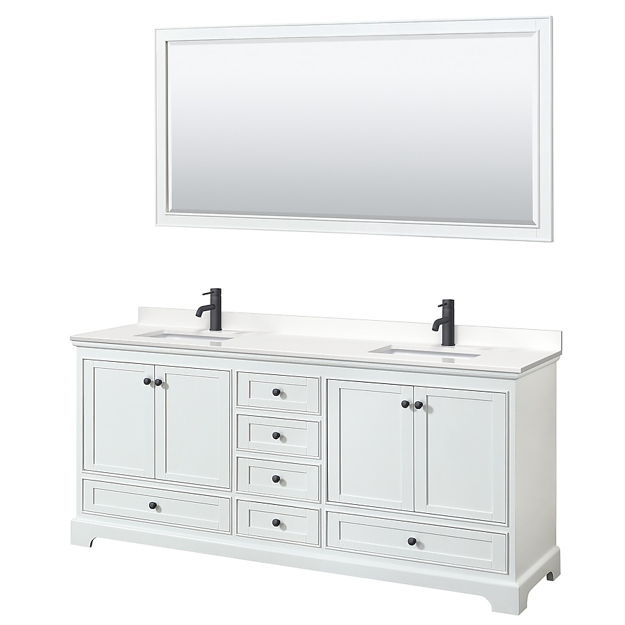 Wyndham Collection Deborah 80-in White Bathroom Vanity Cabinet (Mirror Included) Wyndham Collection Deborah 80-in White Bathroom Vanity Cabinet (Mirror Included)