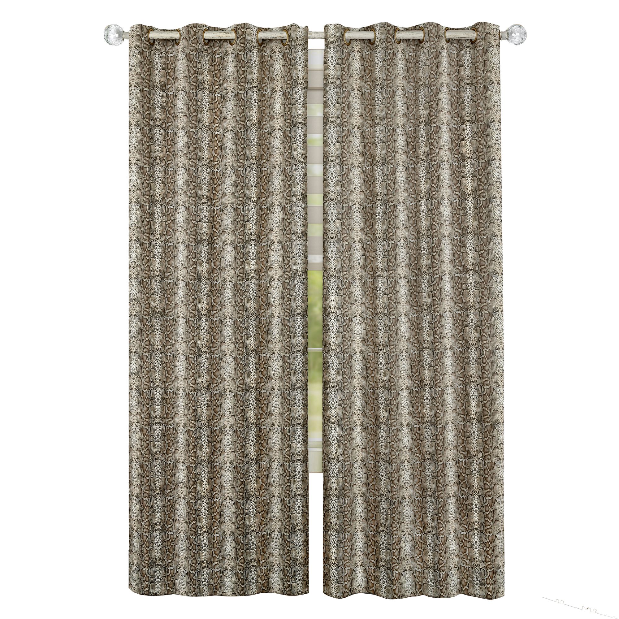 KATE AURORA Safari Living 2 Piece Python Room Darkening Grommet Top ...