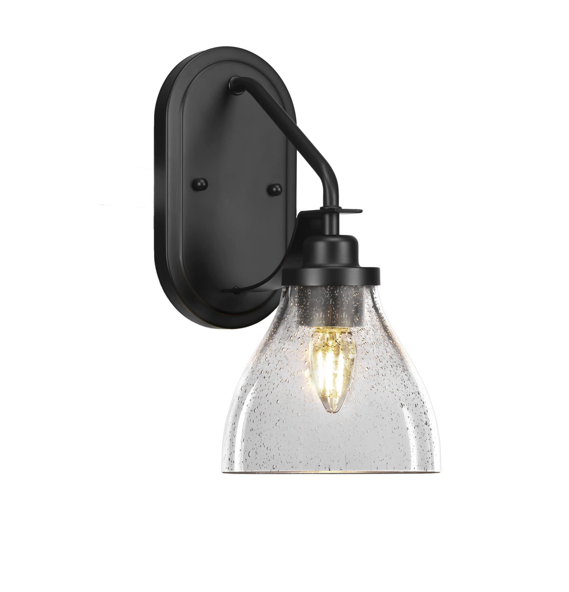 Toltec Odyssey Matte Black  -  Glass/Steel Sconce