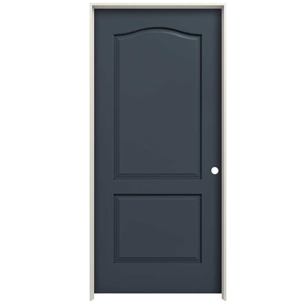 RELIABILT 36-in x 80-in Slate Hollow Core 2-panel Arch Top Left Hand Textured Prefinished Molded Composite Flat Jamb Single Prehung Interior Door -  LO1001451