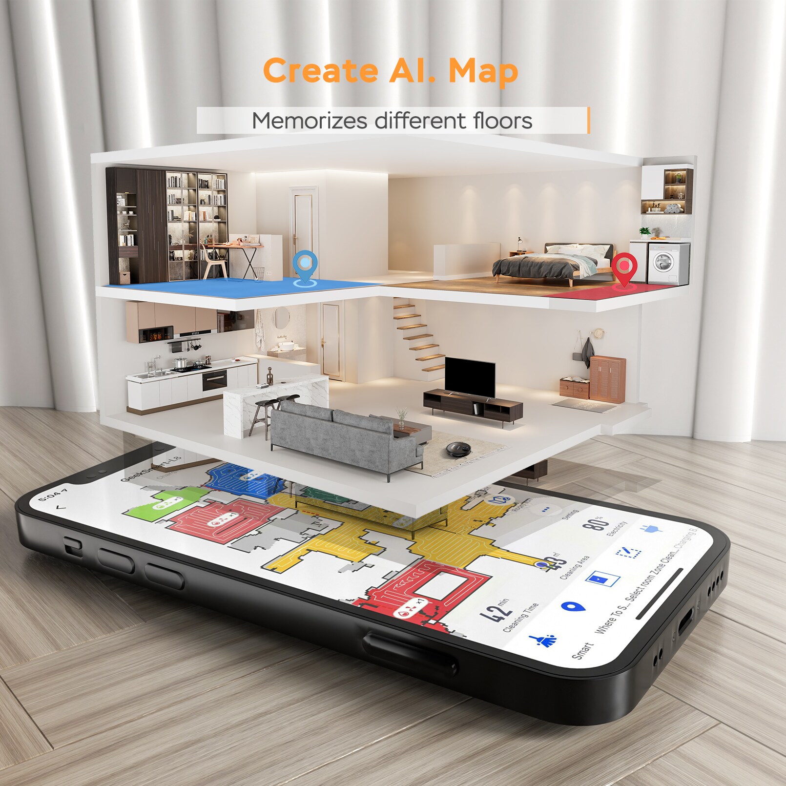 Elite Gourmet Robot Vacuum and Mop with LiDAR Navigation 5400Pa Twin Turbo Suction Sansujyuku sansujyuku.com
