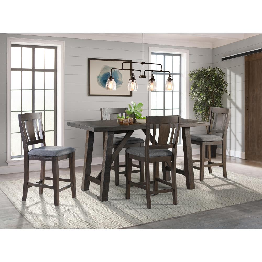 Carter Dark Gray Rustic Dining Room Set with Rectangular Table (Seats 4) | - Picket House Furnishings DCS100C5PC