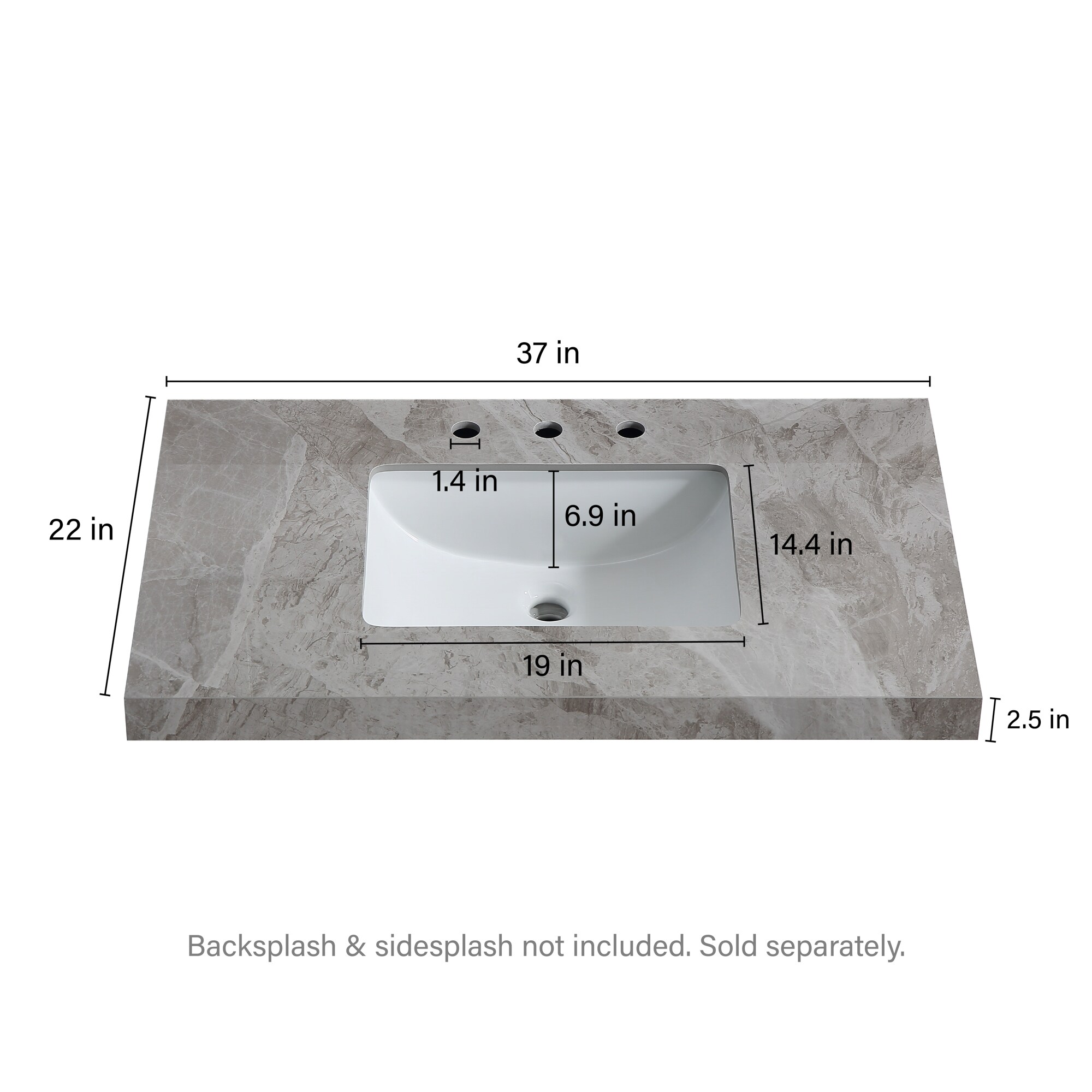 HomLux BD-PVTIG37 Vanity-Tops - View #13