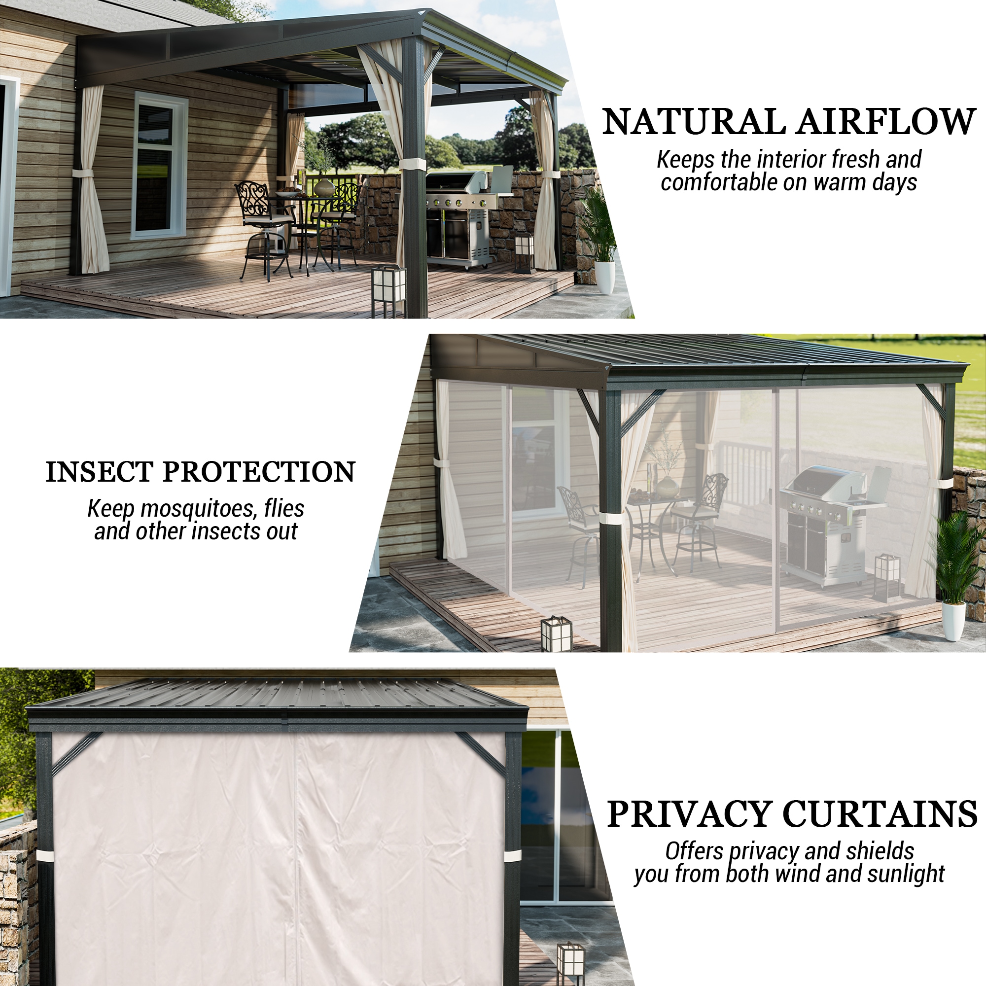 Clihome CL-06LYKQ1012B Wood-Resin-Gazebos - View #15