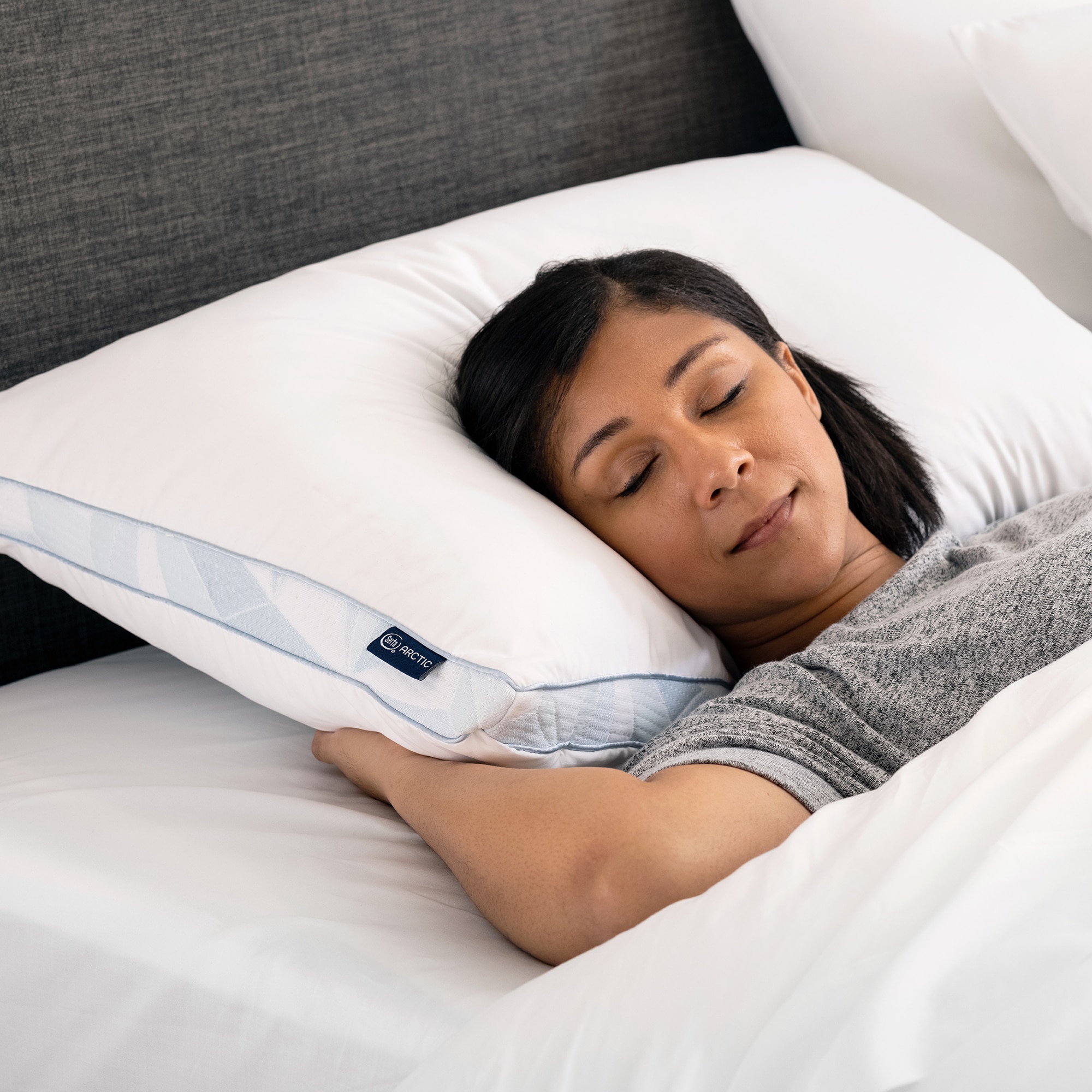 Serta Arctic Cooling Queen Medium Memory Foam Bed Pillow in the Bed ...