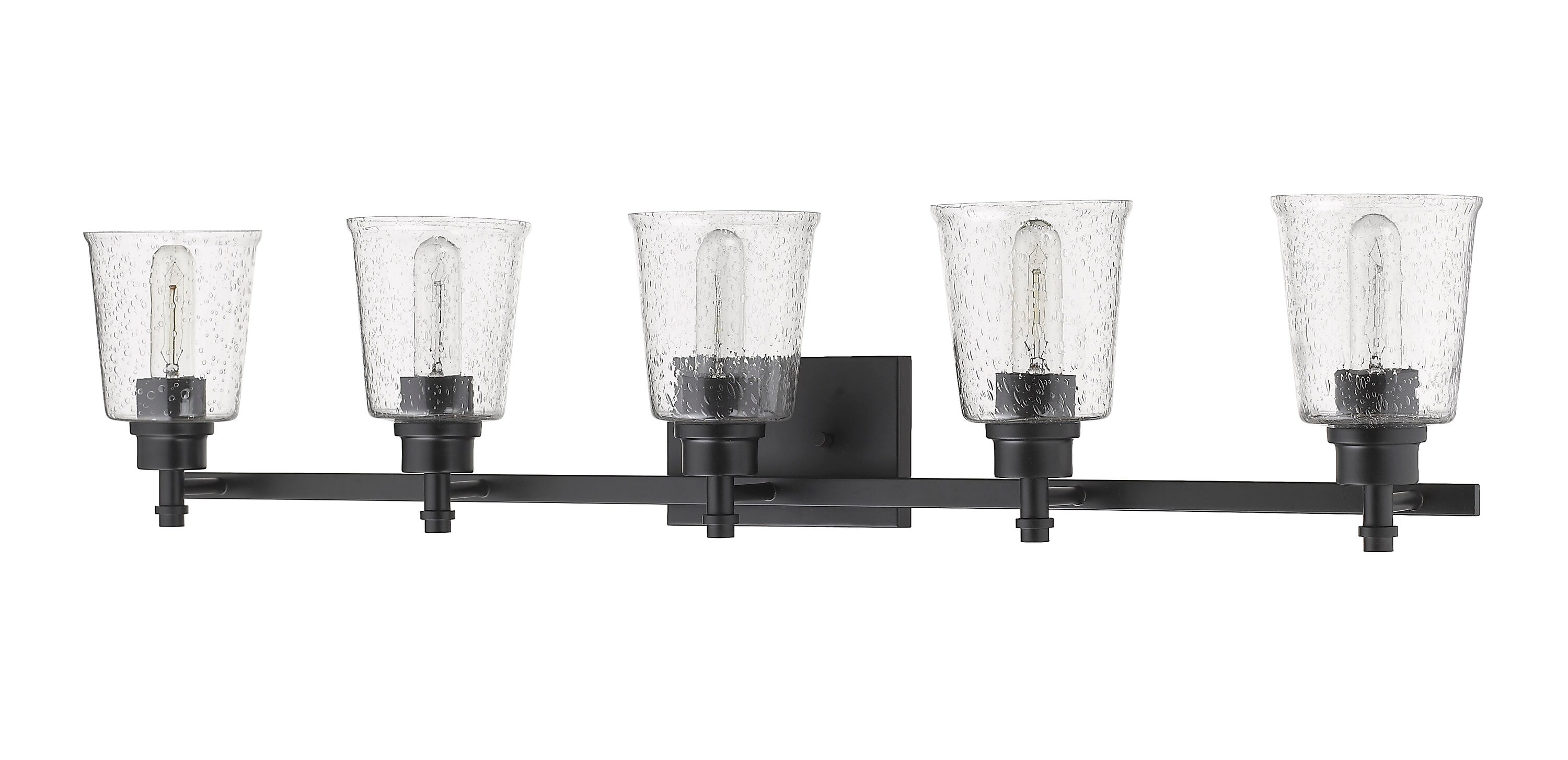 Z-Lite Bohin 41-in 5-Light Matte Black Modern/Contemporary Vanity Light ...