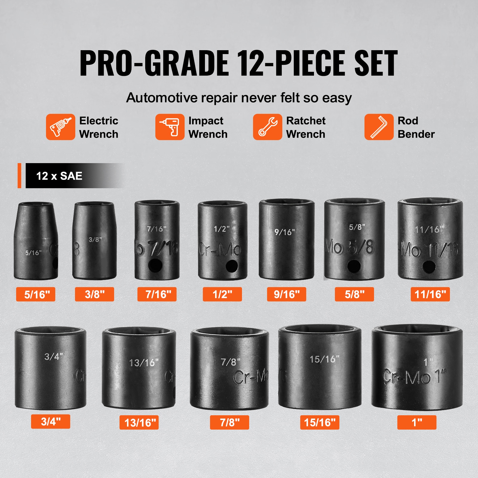 VEVOR SCCJTTZJ1CRM06171V0 Impact-Socket-Sets - View #3