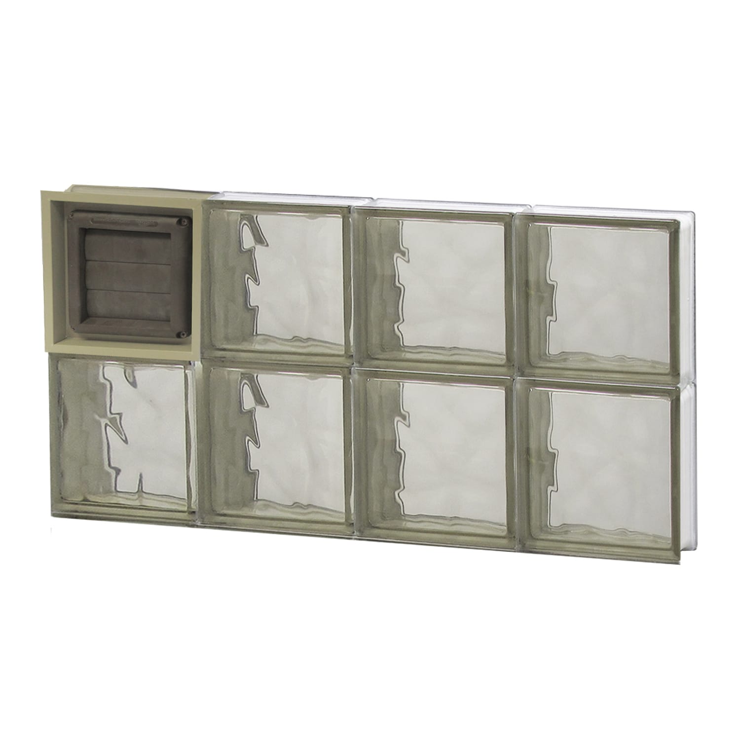 REDI2SET D3216BZ Wavy Bronze Glass 31-in x 15-1/2-in Frameless Replacement Dryer vent Glass Block Window