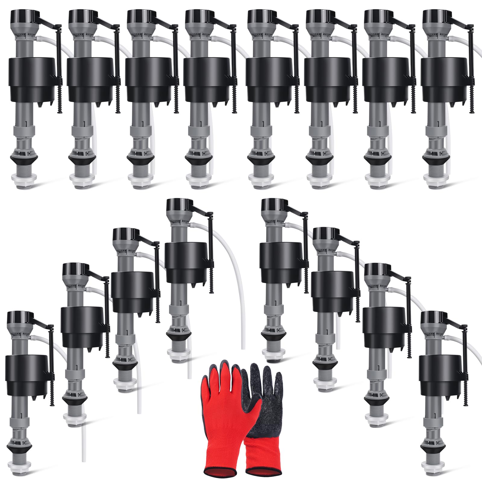 Vrbgify  16 Pack Toilet Fill Valve Replacement Kit Adjustable Universal Toilet Tank Fill Valve for Multiple Bathrooms Quiet Leak Proof Valve