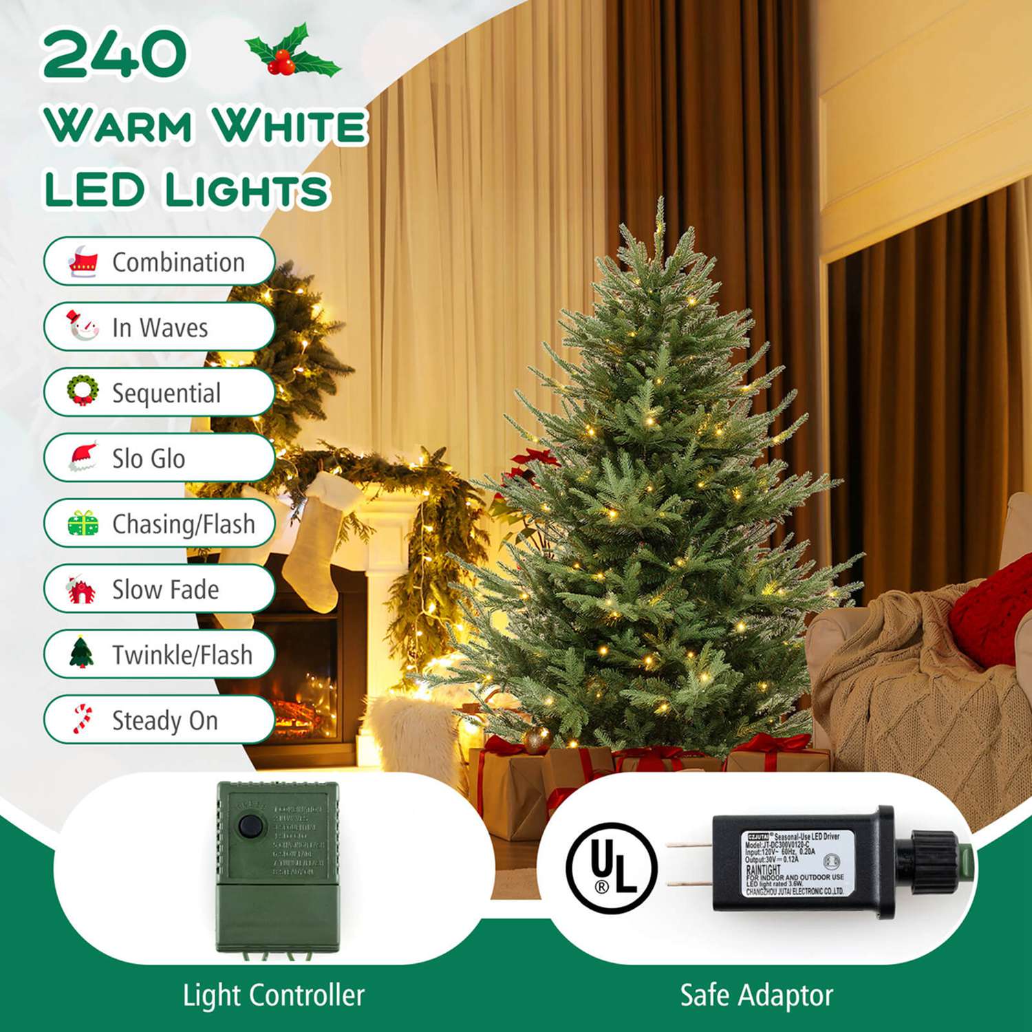 Costway CSHY002878 Artificial-Christmas-Trees - View #7