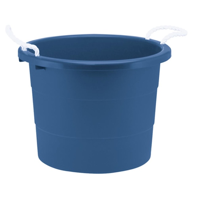 Style Selections 22.3-in W x 22.3-in H x 16.5-in D Blue Plastic Basket in  the Storage Bins & Baskets department at