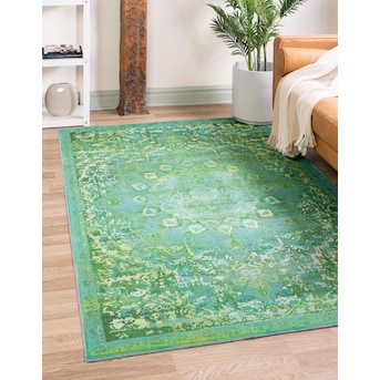 Unique Loom Renaissance 3 X 5 Ft Spring Green Washable Indoor Medallion Area Rug In The Rugs Department At Lowes Com