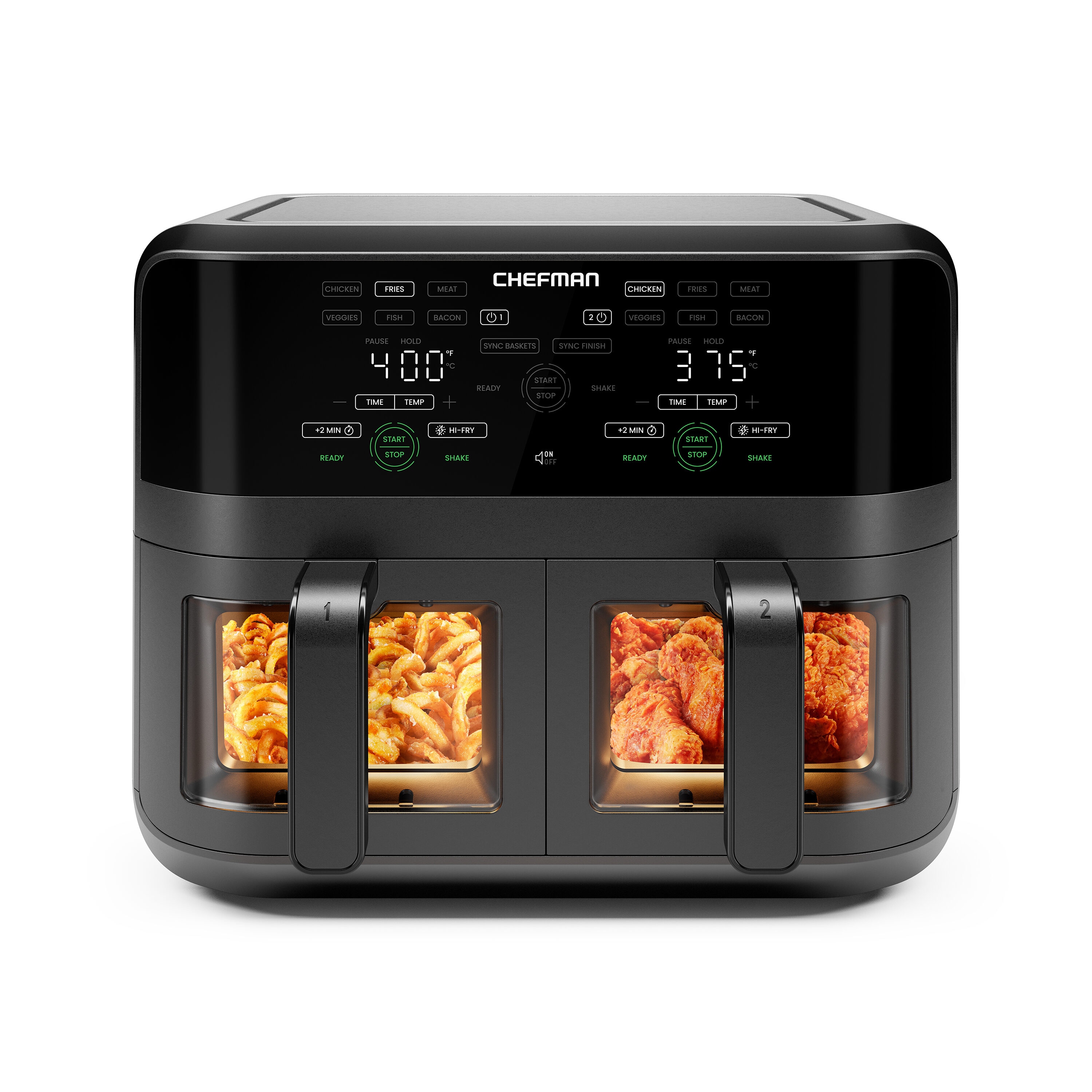 Chefman Matte Black Air Fryer - Touch Control, 1500W, Non-Stick,  Programmable, 5-Quart Capacity, cETLus Safety Listed, Perfect Crisping, 98%  Less Oil in the Air Fryers department at