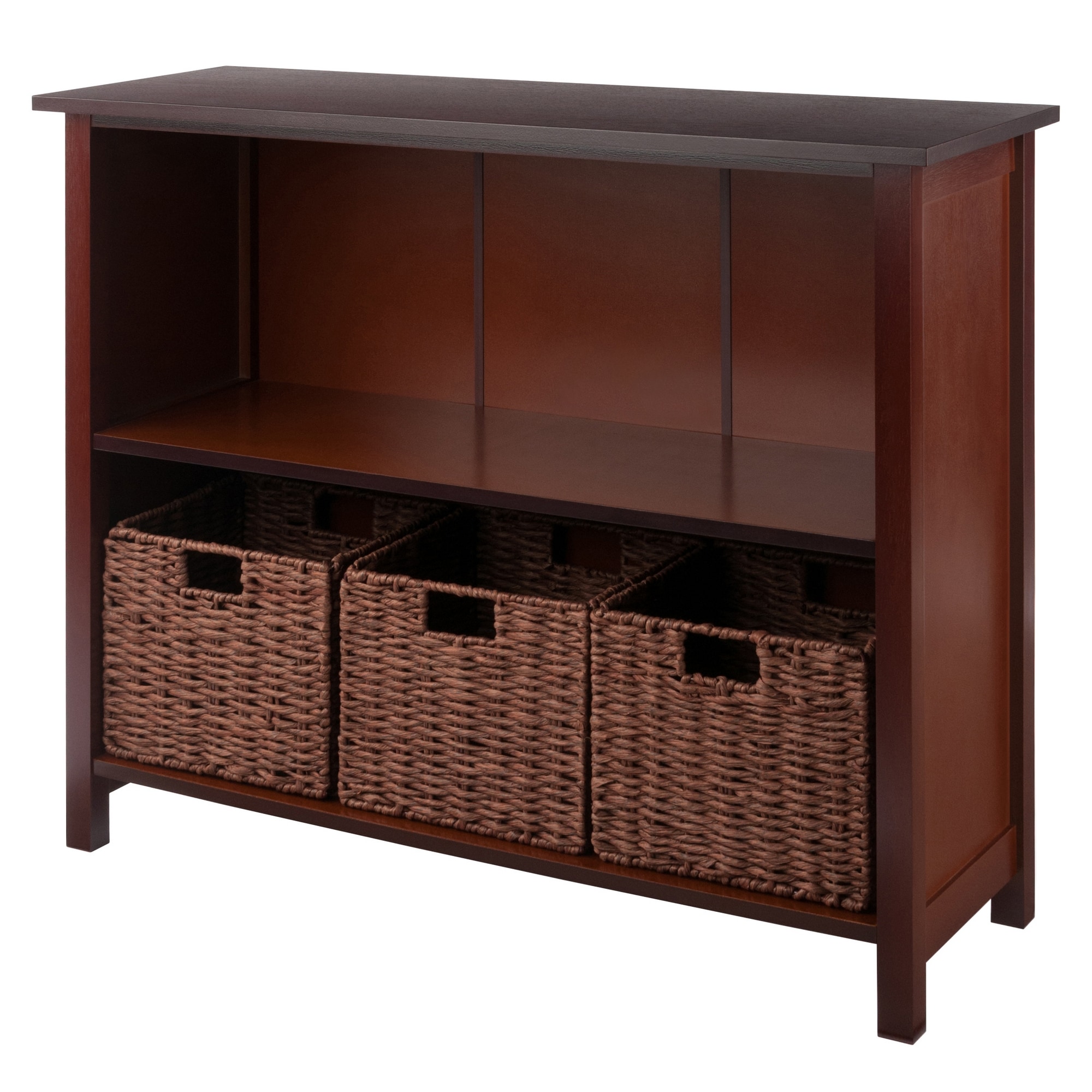 Winsome Wood 94408 Milan Walnut MDF 2 -Shelf Bookcase ( 38.98-Inches W x 30-Inches H x 12.99-Inches D ) Finished